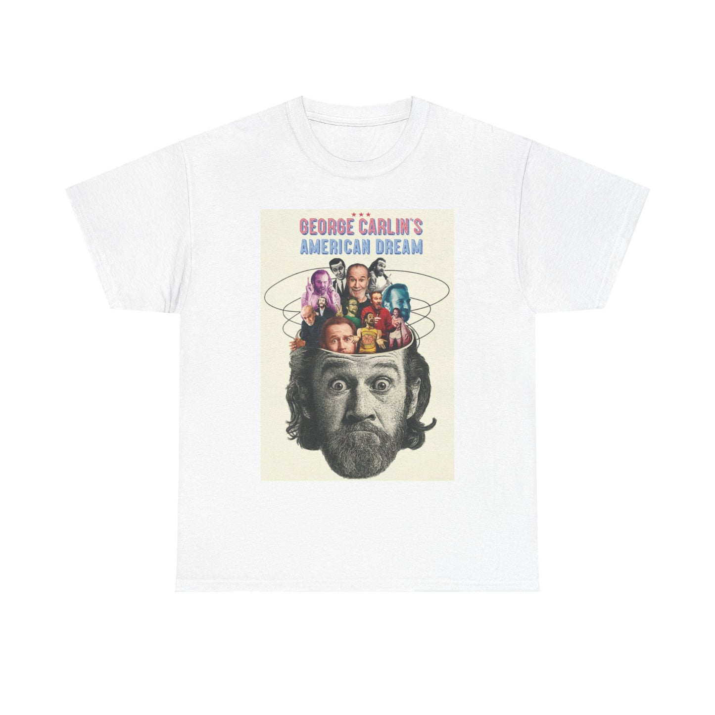 George Carlin Tshirt Vintage Comedian Poster American Unisex Heavy Cotton Tee