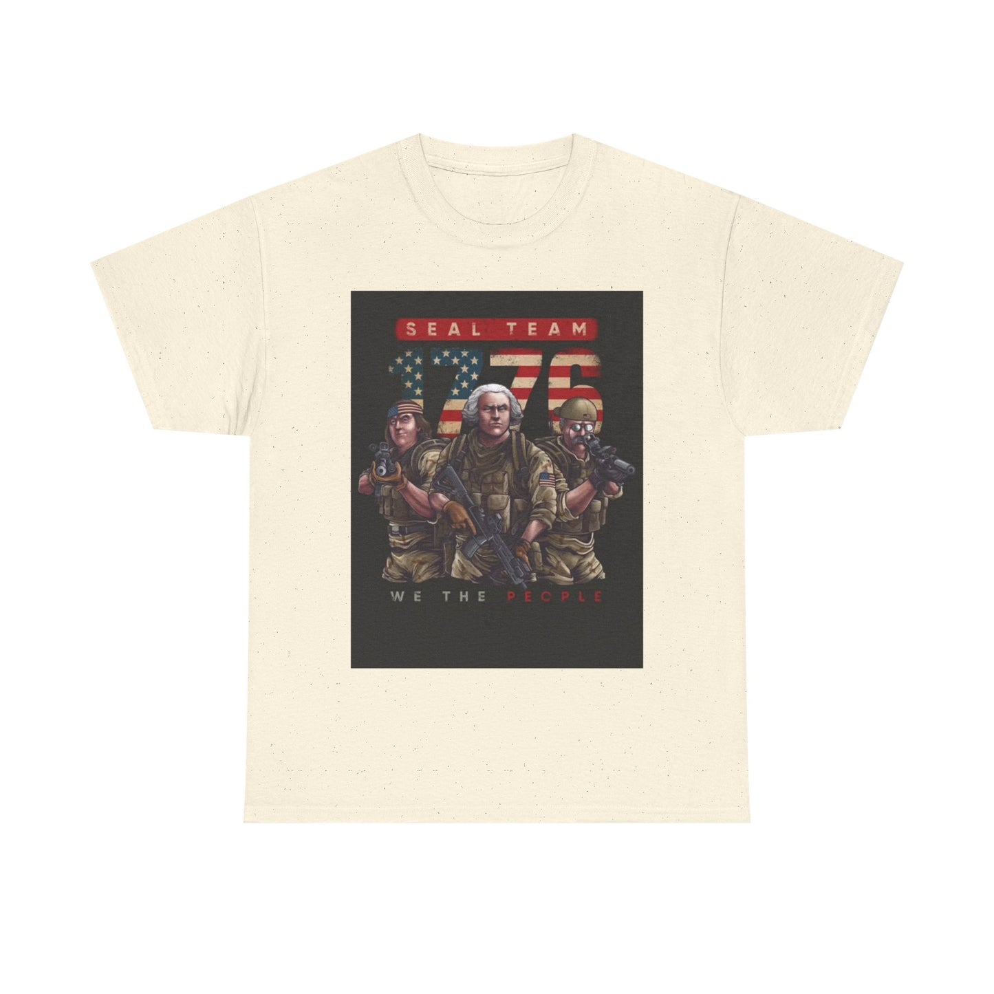 Navy Seals Team Tshirt 1776 America July 4th Flag Unisex Heavy Cotton Tee