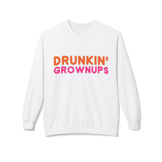 Drunken Grownups Funny Unisex Midweight Softstyle Fleece Crewneck Sweatshirt