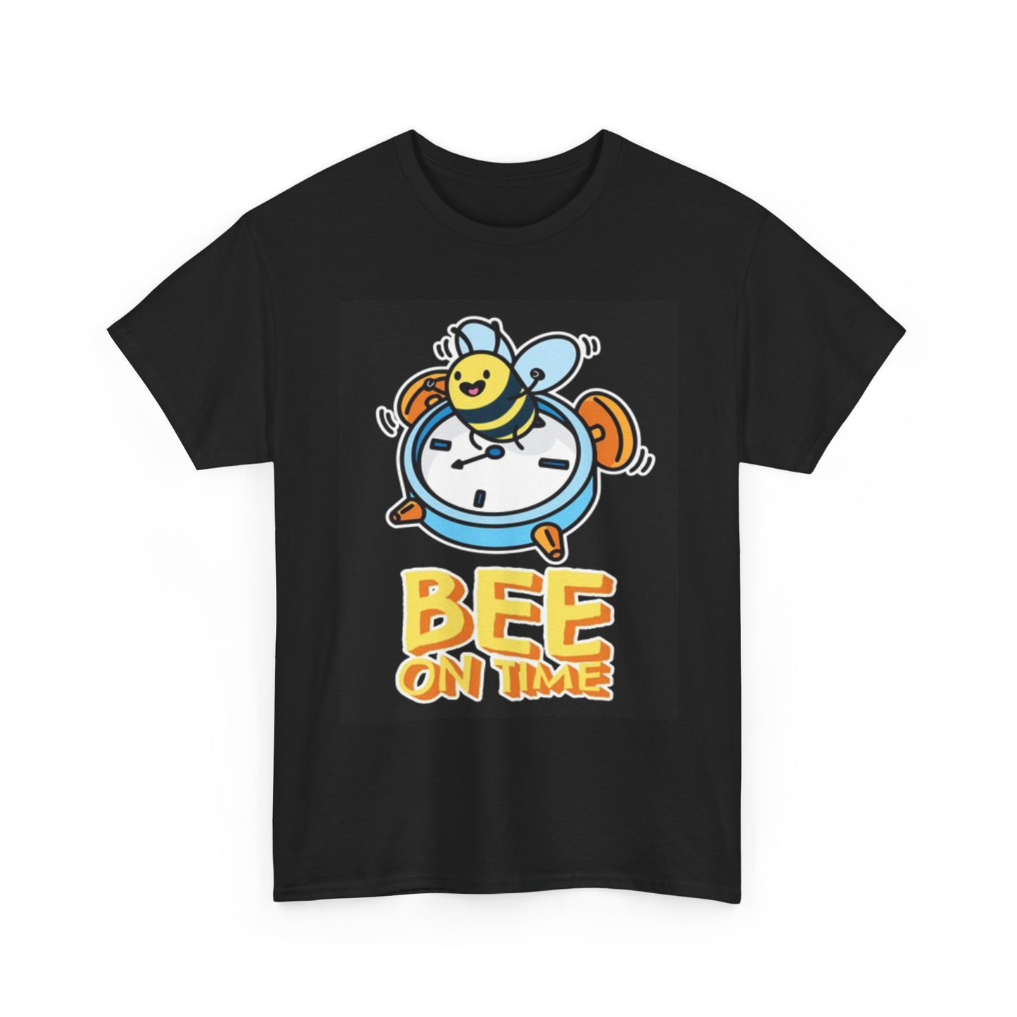 Bee On Time Graphic T Shirt Funny Bees Unisex Heavy Cotton Tee