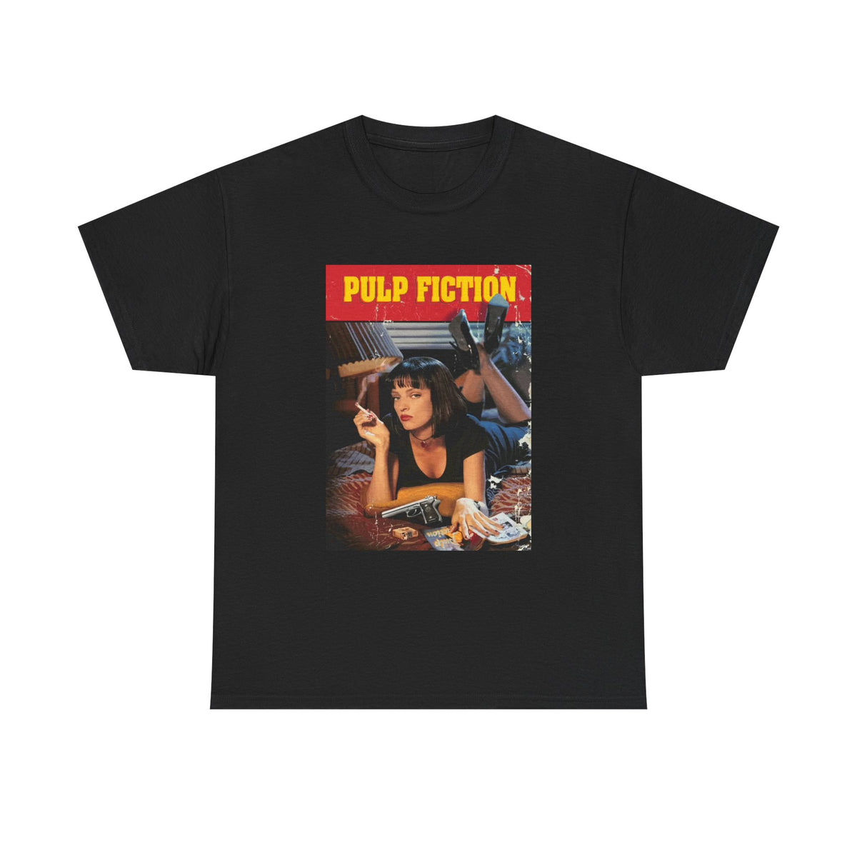 Pulp Fiction Tshirt Vintage Movie poster 90s Nostalgia Unisex Heavy Cotton Tee