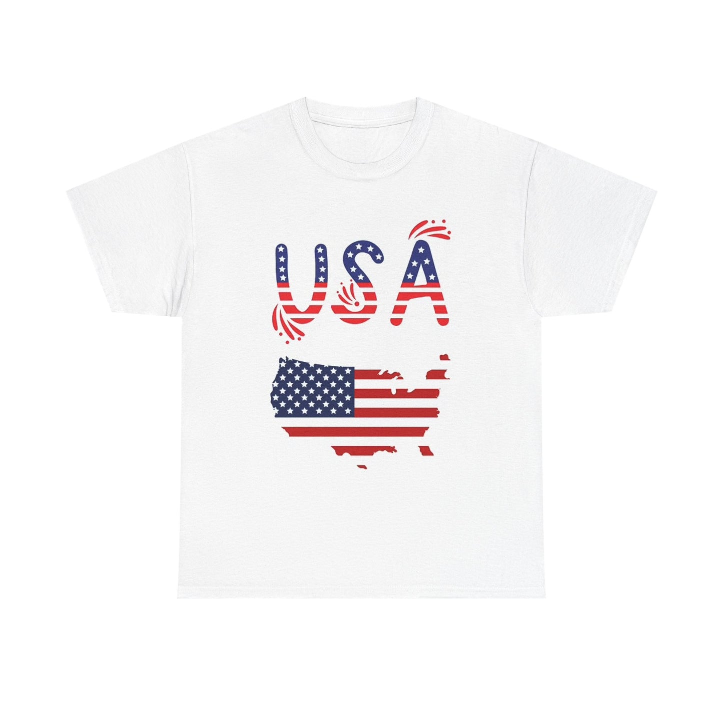 USA Graphic T Shirt Retro American Flag Unisex Heavy Cotton Tee