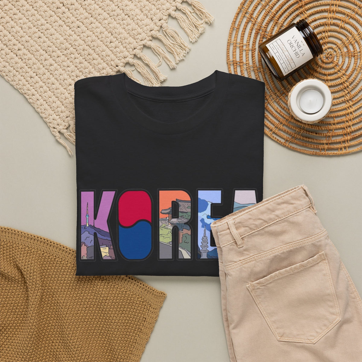 Korea Graphic T Shirt Men's Korean Heavy Cotton Tee