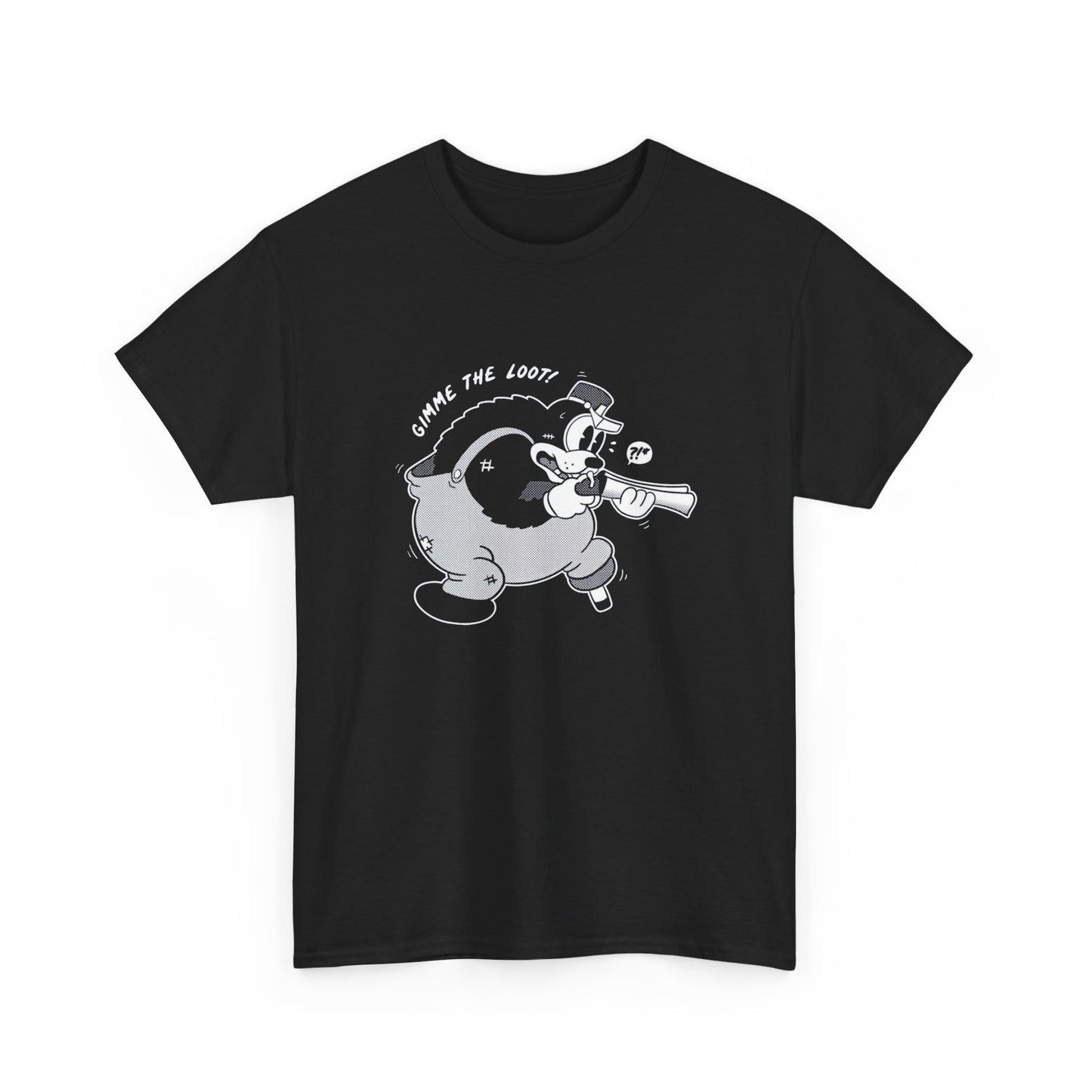 Gimme The Loot Vintage Cartoon Graphic T Shirt Unisex Heavy Cotton Tee