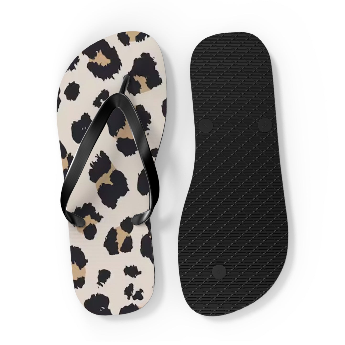 Cheetah Print Tan Beach Sandals, Slides for Summer, Flip Flops, Water Resistant
