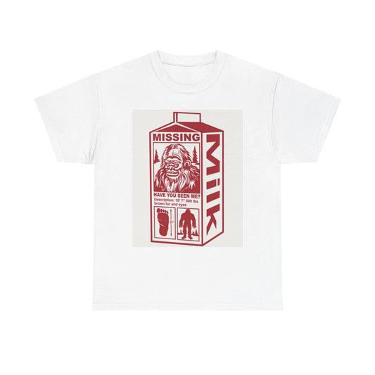 Bigfoot Missing Milk Carton Graphic T Shirt Cotton Tee