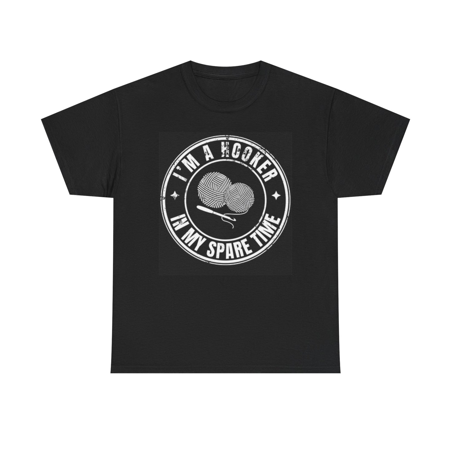 Hooker In My Spare Time Knitting Graphic T Shirt Unisex Heavy Cotton Tee