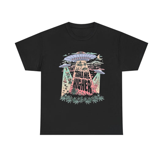 Take Me Higher Funny Weed Graphic T Shirt NEW S-5XL Unisex Heavy Cotton Tee