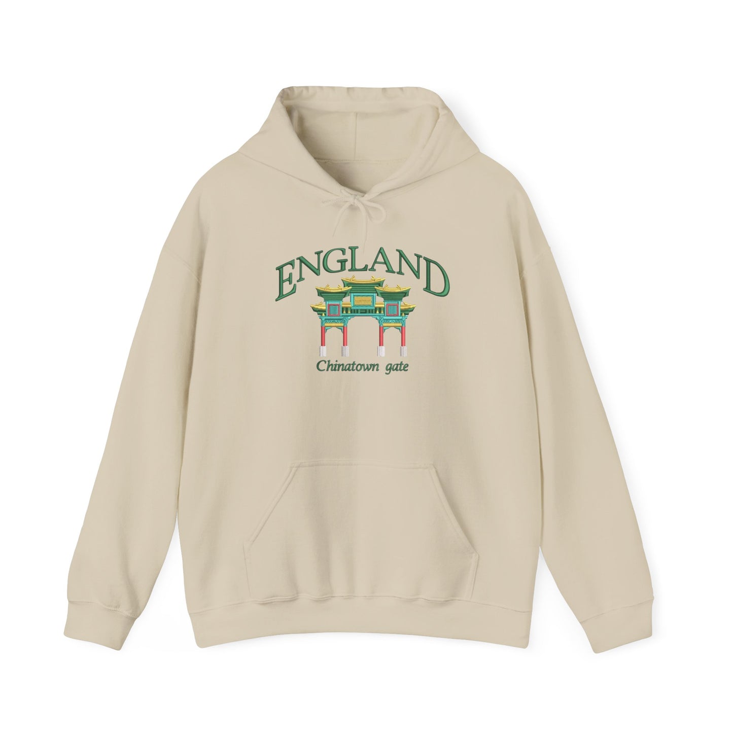 England China Town Gate Graphic Hoodie Heavy Blend Sweatshirt NEW