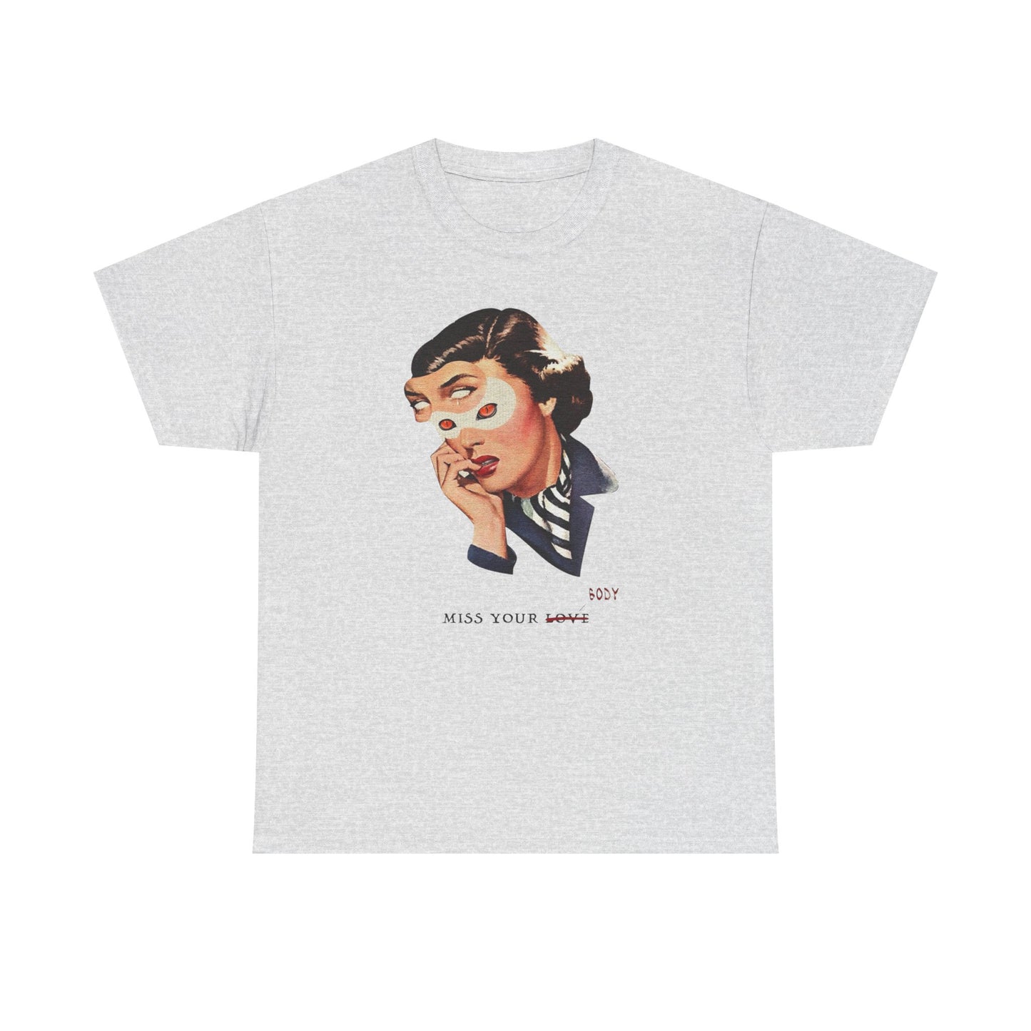Miss Your Love Vintage Funny Graphic T-Shirt Comfy Cotton Tee Brand NEW
