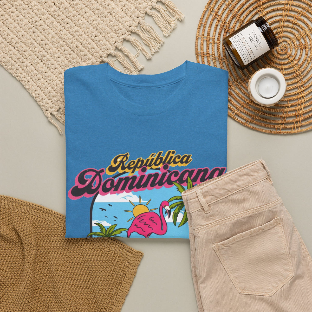Dominican Republic T-Shirt Retro Graphic Men's Heavy Cotton Tee