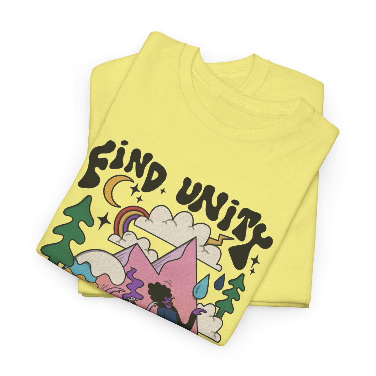 Find Unity In Community Graphic T Shirt Men's Heavy Cotton Tee