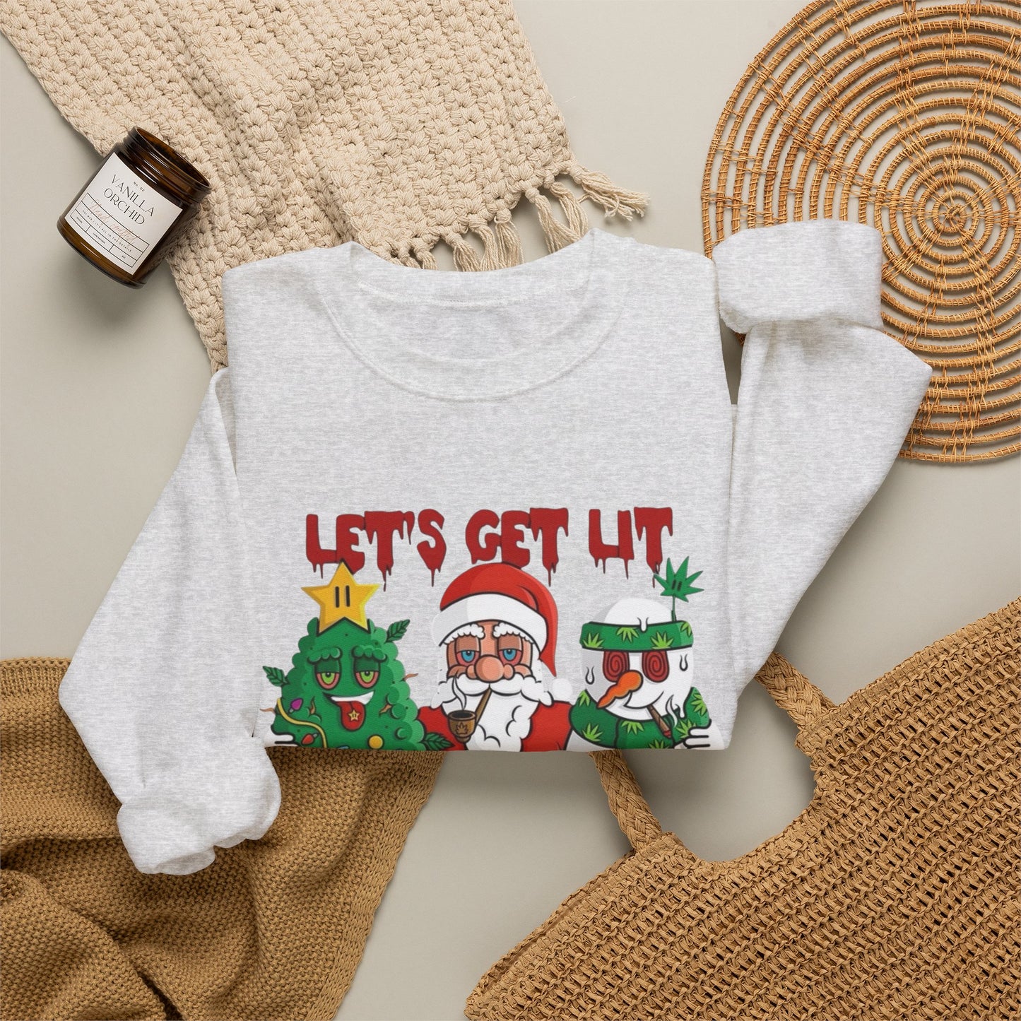 Lets Get Lit Santa Christmas Sweater NEW Unisex Heavy Blend™ Crewneck Sweatshirt