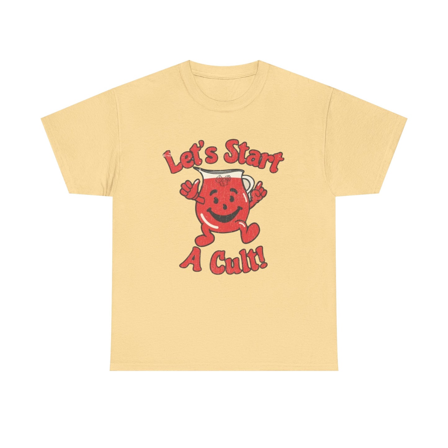 Let's Start A Cult Funny Graphic T-Shirt Unisex Heavy Cotton Tee Gift NEW
