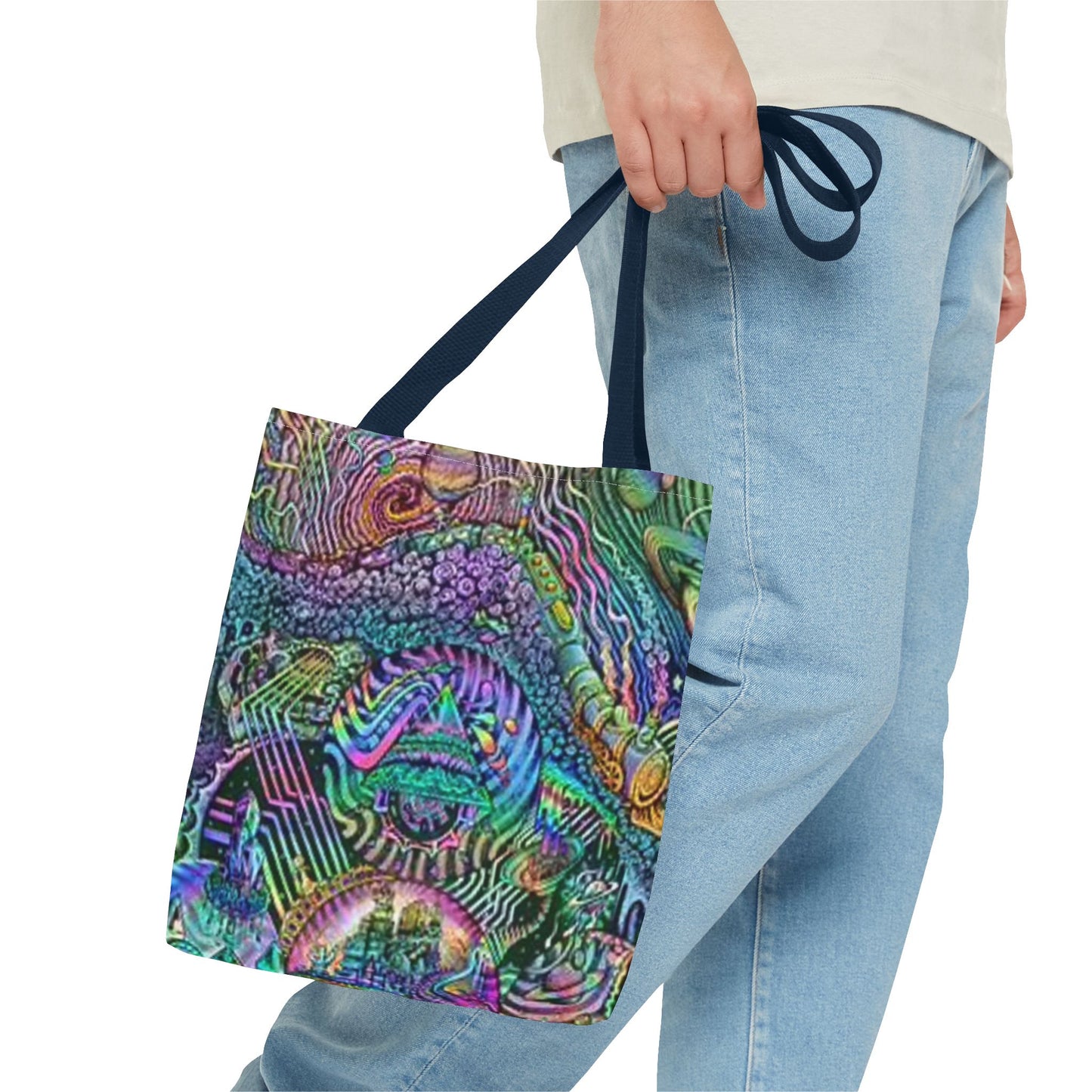 Trippy Rainbow Multi Color BRAND NEW MODERN Tote Bag (AOP)