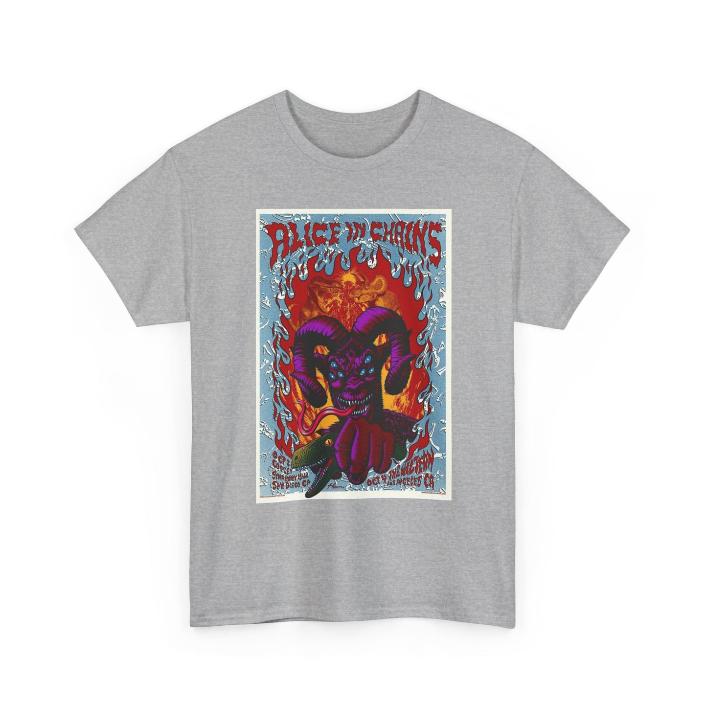 Alice In Chains Rock Band T Shirt Merch Poster Unisex Heavy Cotton Tee