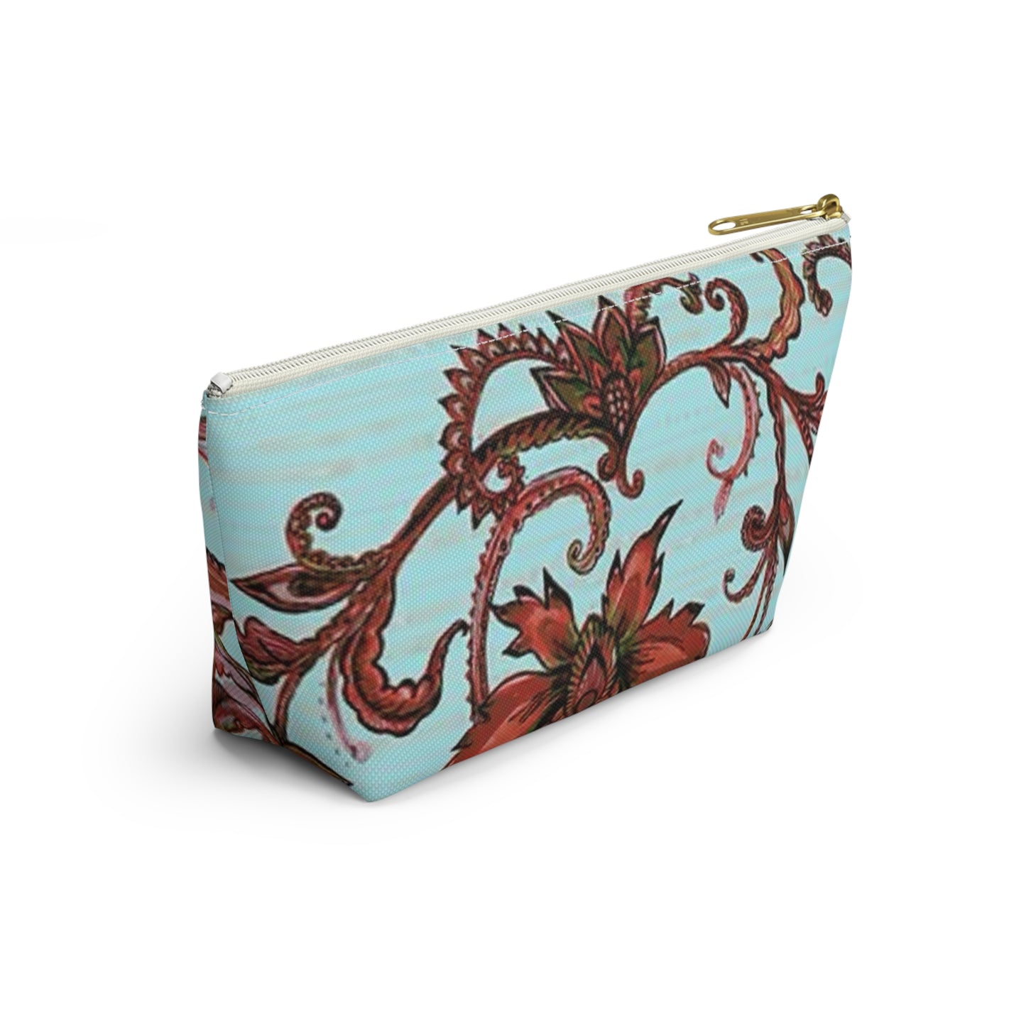 Floral Multi Color Blue Travel Bag Multi ColorAccessory Pouch w T-bottom