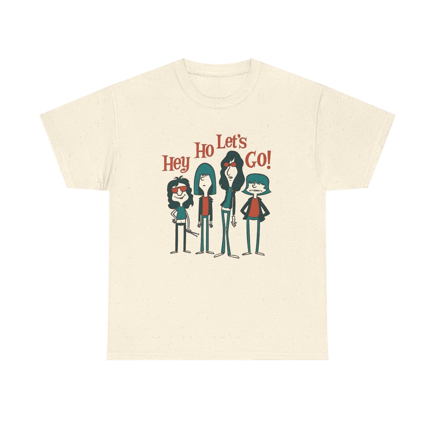 Hey Ho Lets Go Rock Graphic T Shirt NEW Vintage Unisex Heavy Cotton Tee