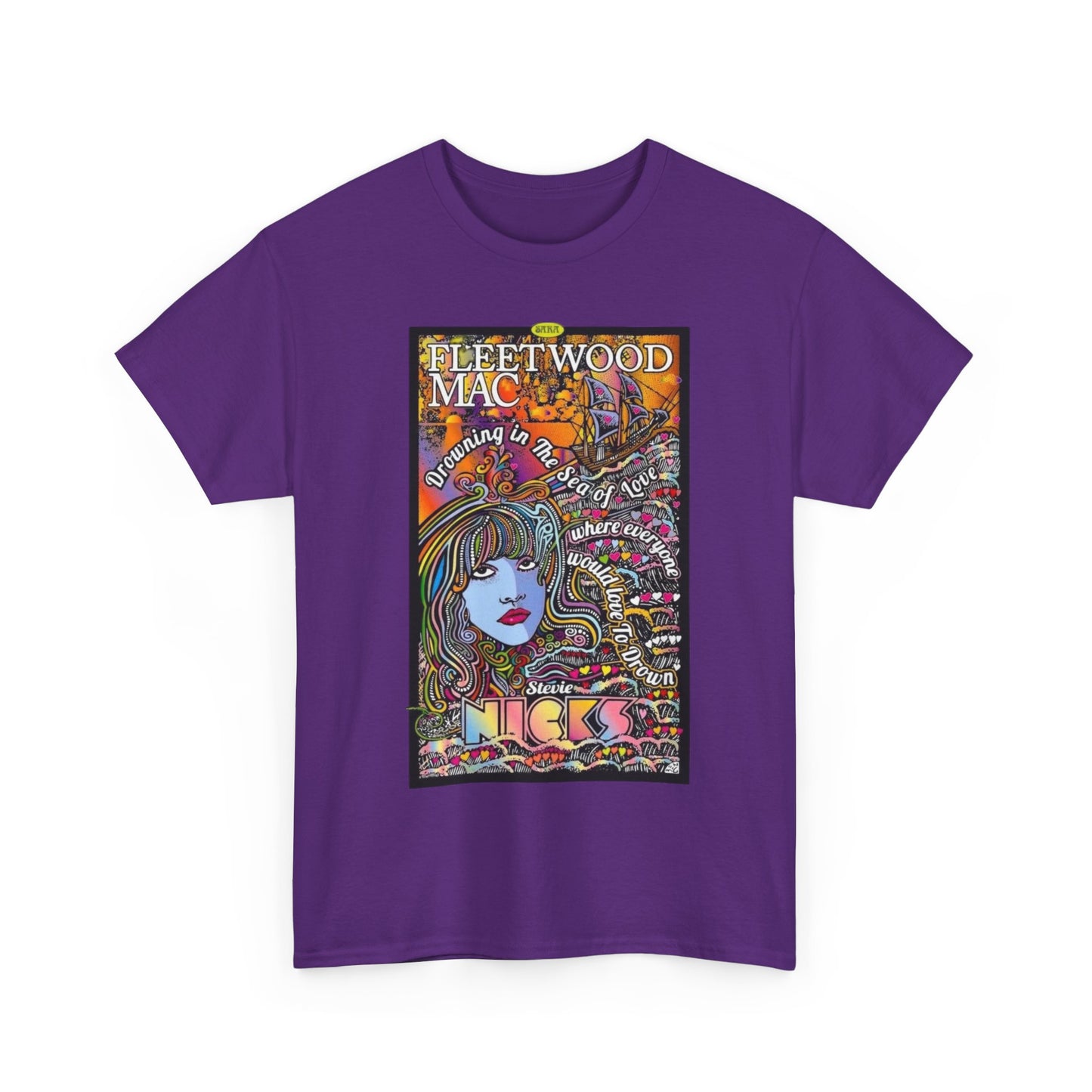 Fleetwood Mac T-shirt graphic vintage art 70s Unisex Heavy Cotton Tee