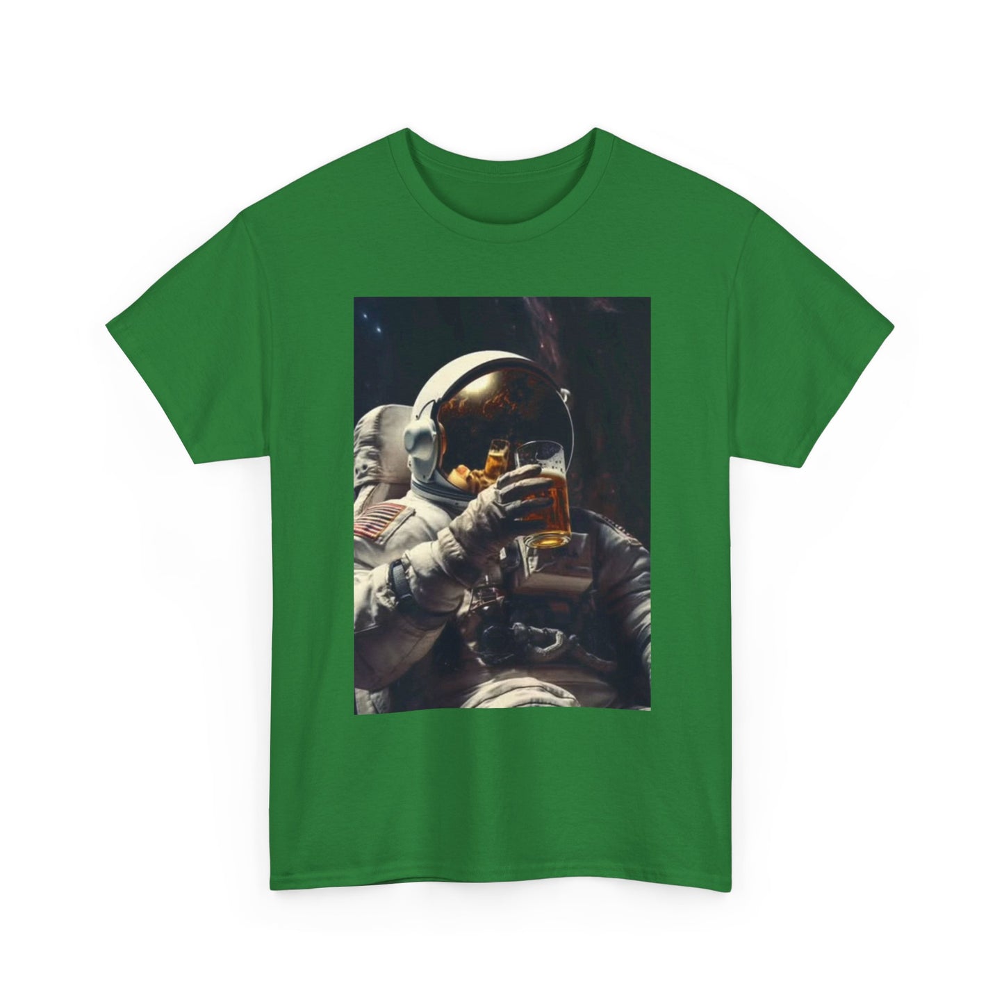 Space Beers T Shirt Funny Astronaut Graphic Retro Comedy Unisex Heavy Cotton Tee