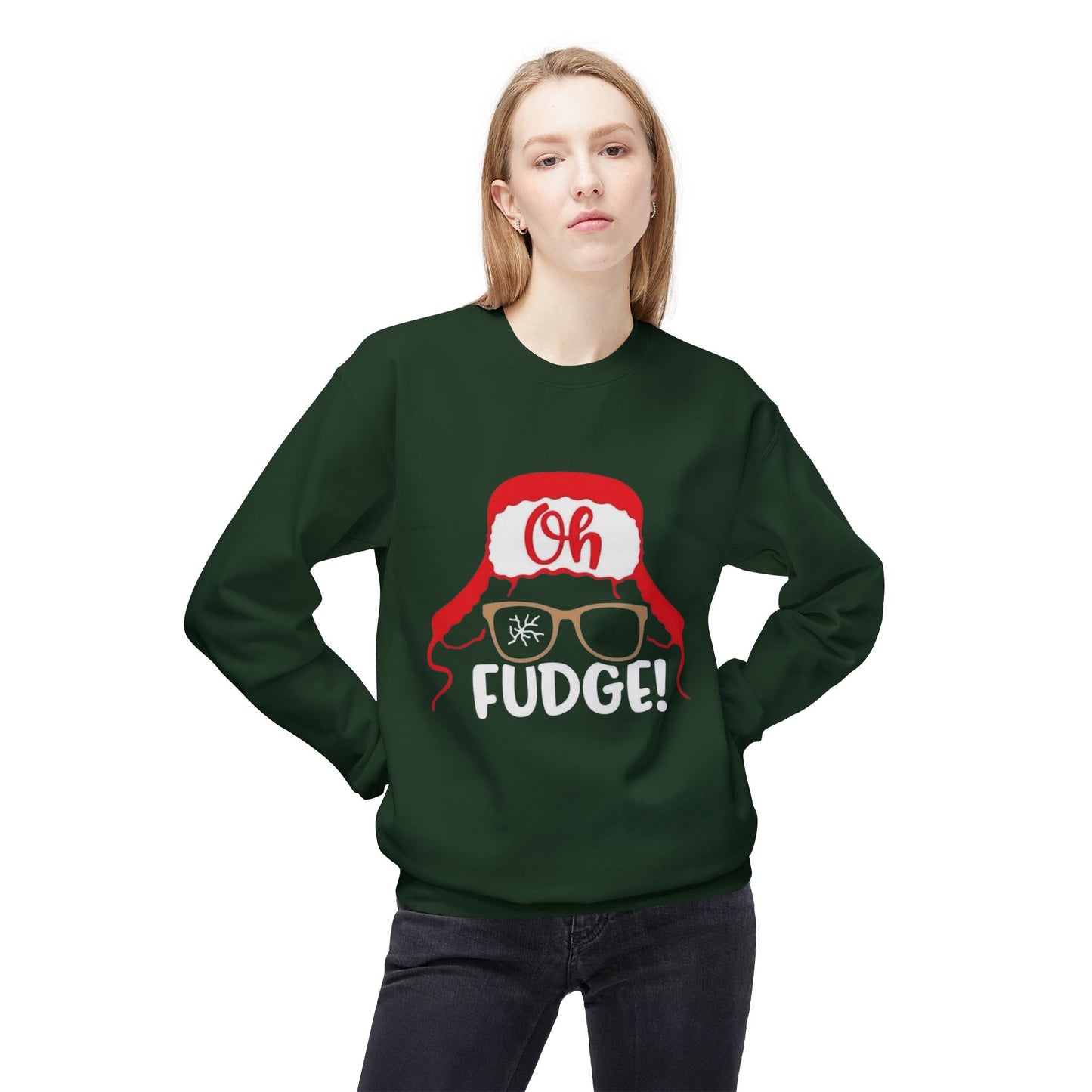 Funny Christmas Oh Fudge Sweater NEW Unisex Fleece Crewneck Sweatshirt