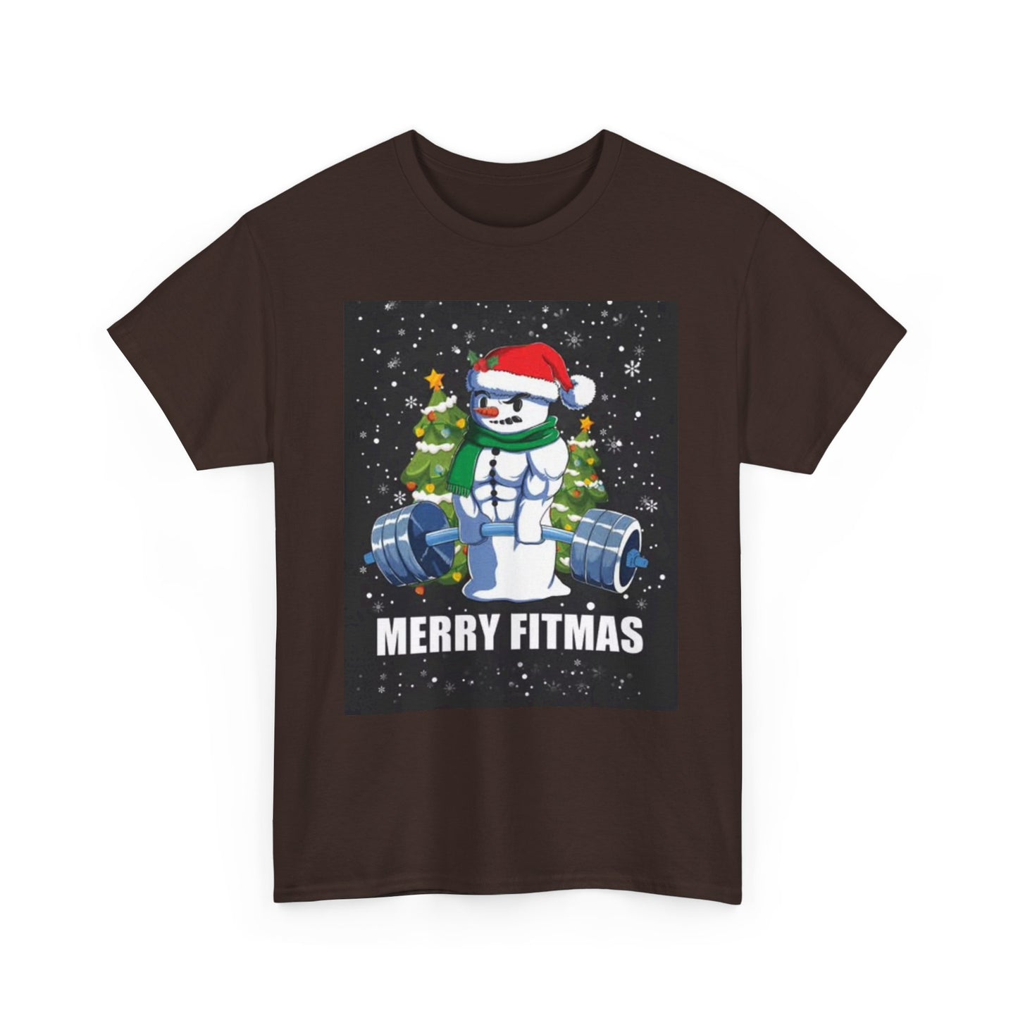 Merry Fitmas Shirt Funny Gym Snowman Christmas Gym Unisex Heavy Cotton Tee