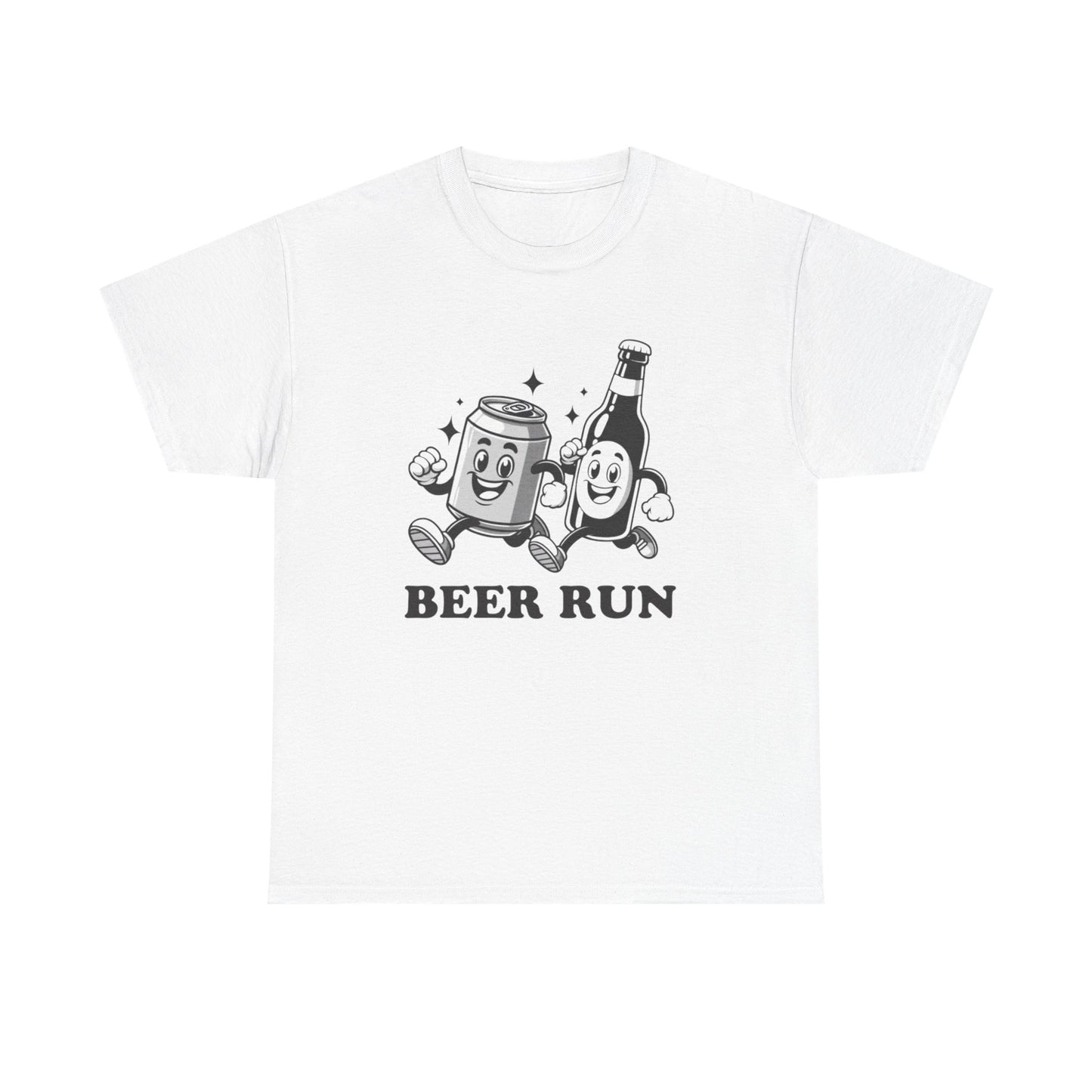 Beer Run Funny Graphic T Shirt NEW ADULT Unisex Heavy Cotton Tee