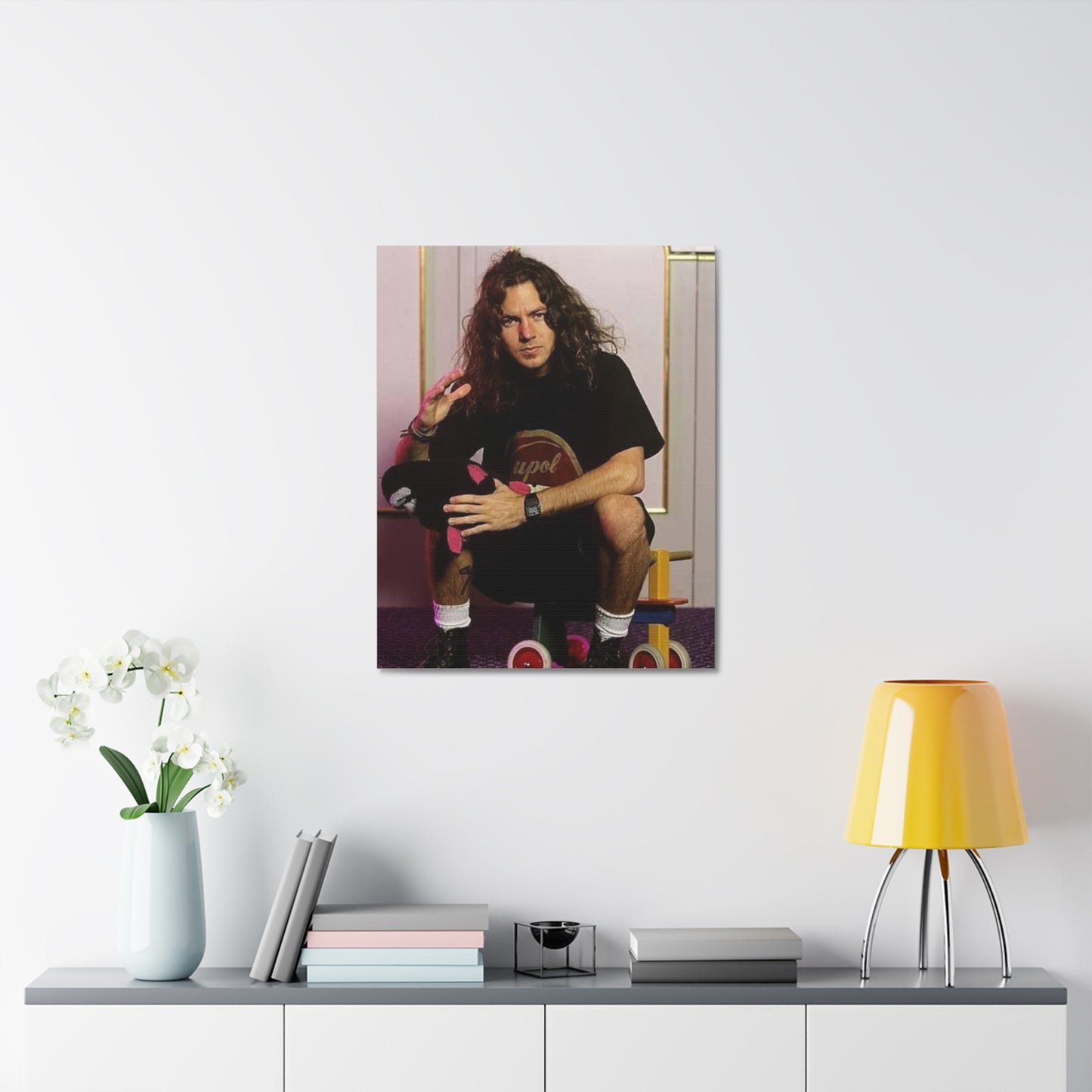Eddie Vedder Retro Photograph Framed Stretched Canvas MULTIPLE SIZES