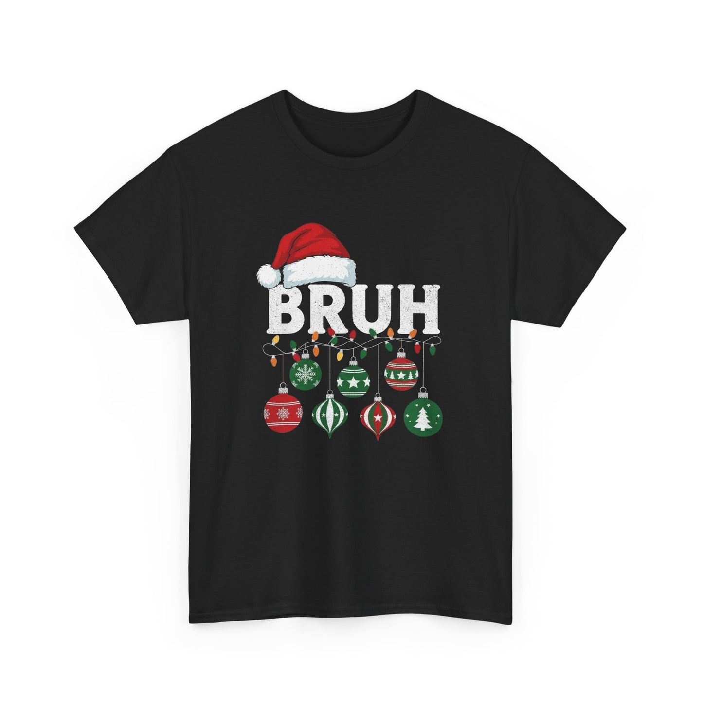 Merry Christmas Bruh Funny Graphic T Shirt NEW Unisex Heavy Cotton Tee
