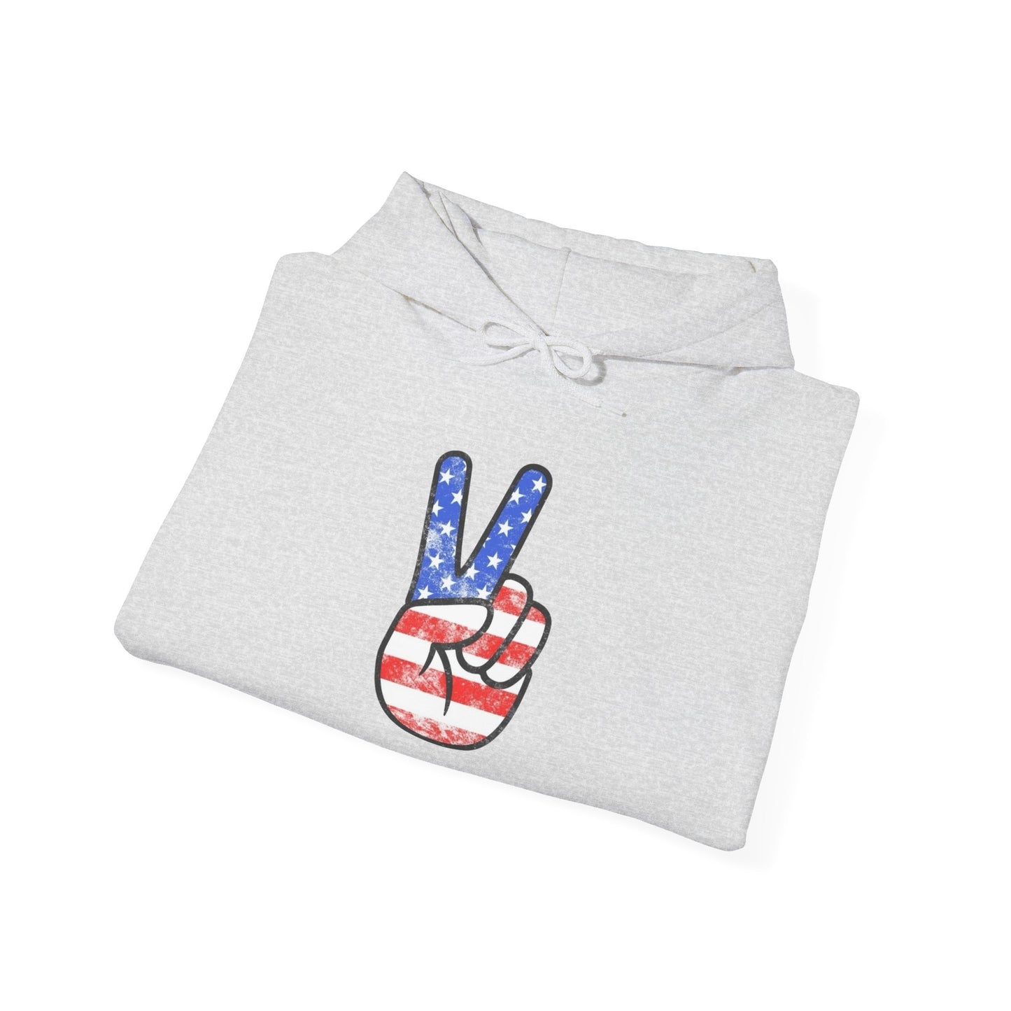 American Flag Peace Sign Retro Graphic Hoodie Heavy Blend™ NEW Sweatshirt