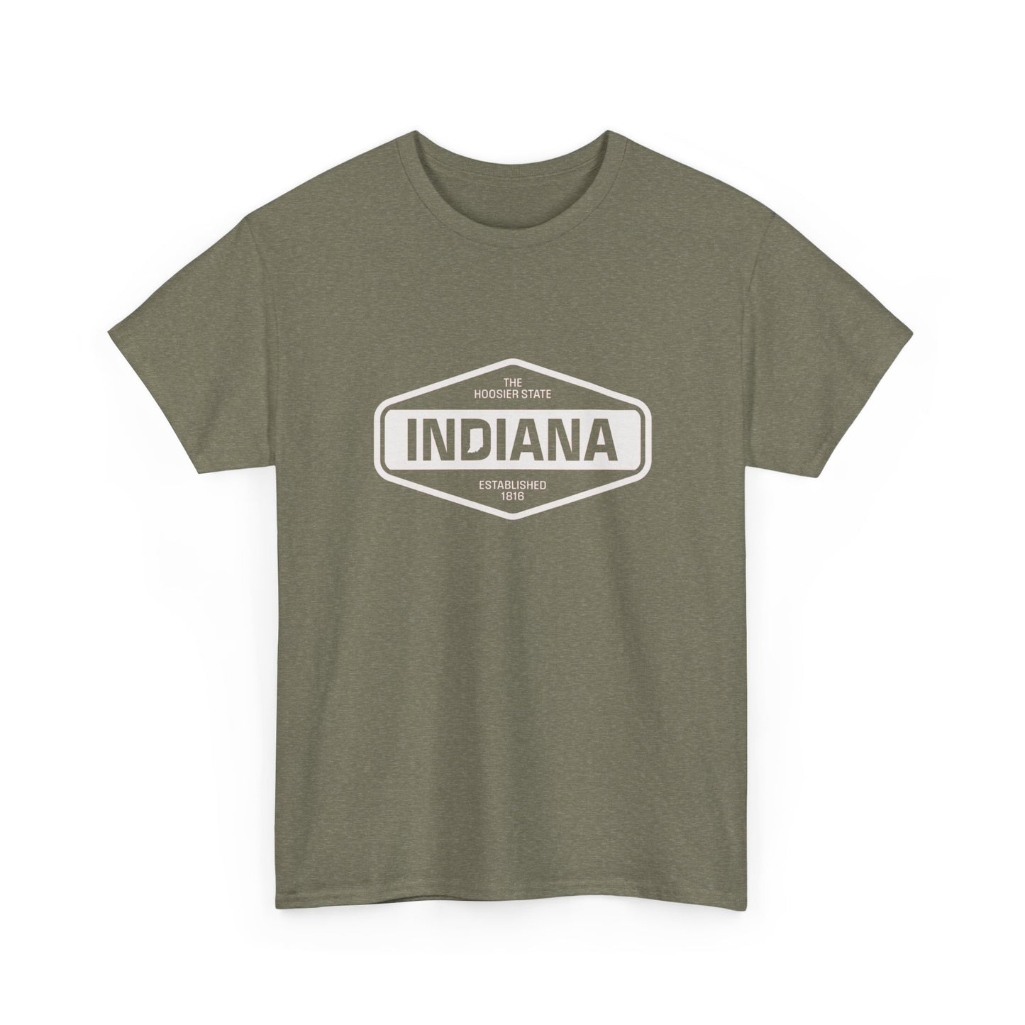 Indiana The Hoosier State Graphic T Shirt ADULT NEW Unisex Heavy Cotton Tee