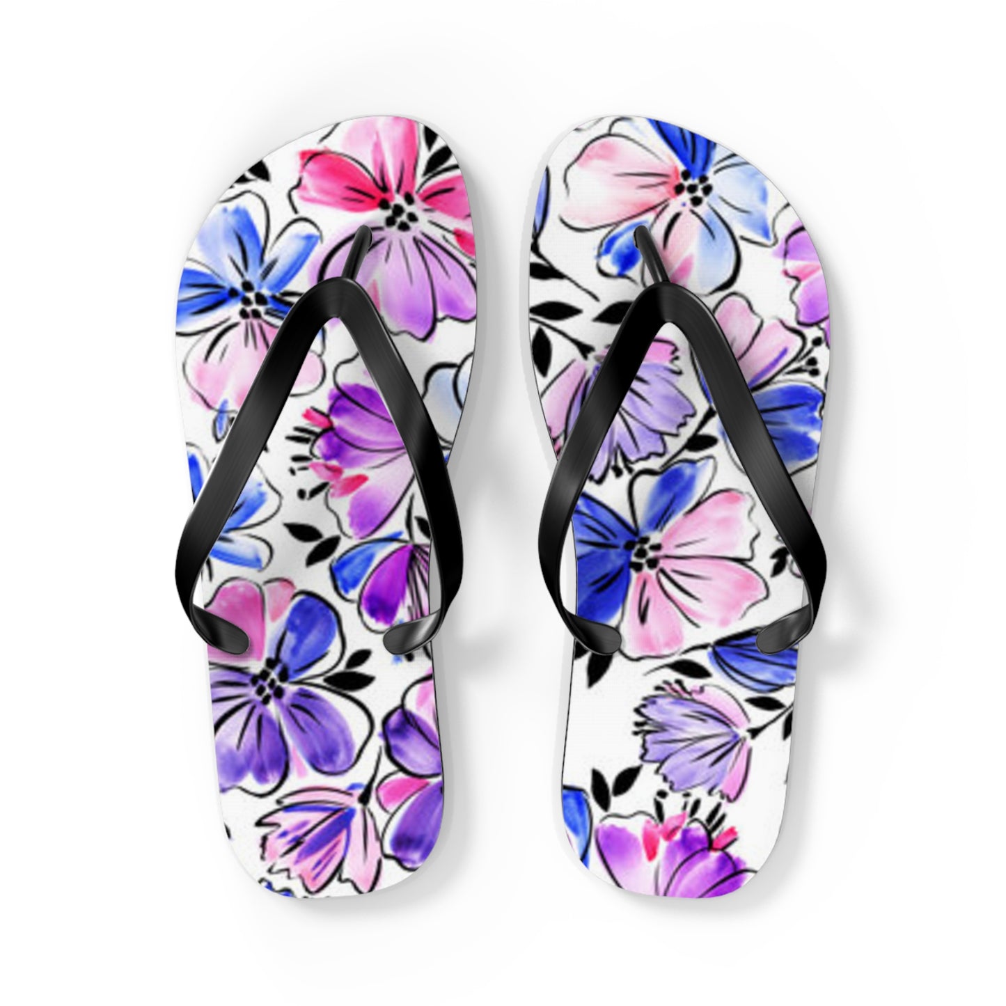 Blue Flowers Summer Sandals Summer Flip Flops Slides BRAND NEW