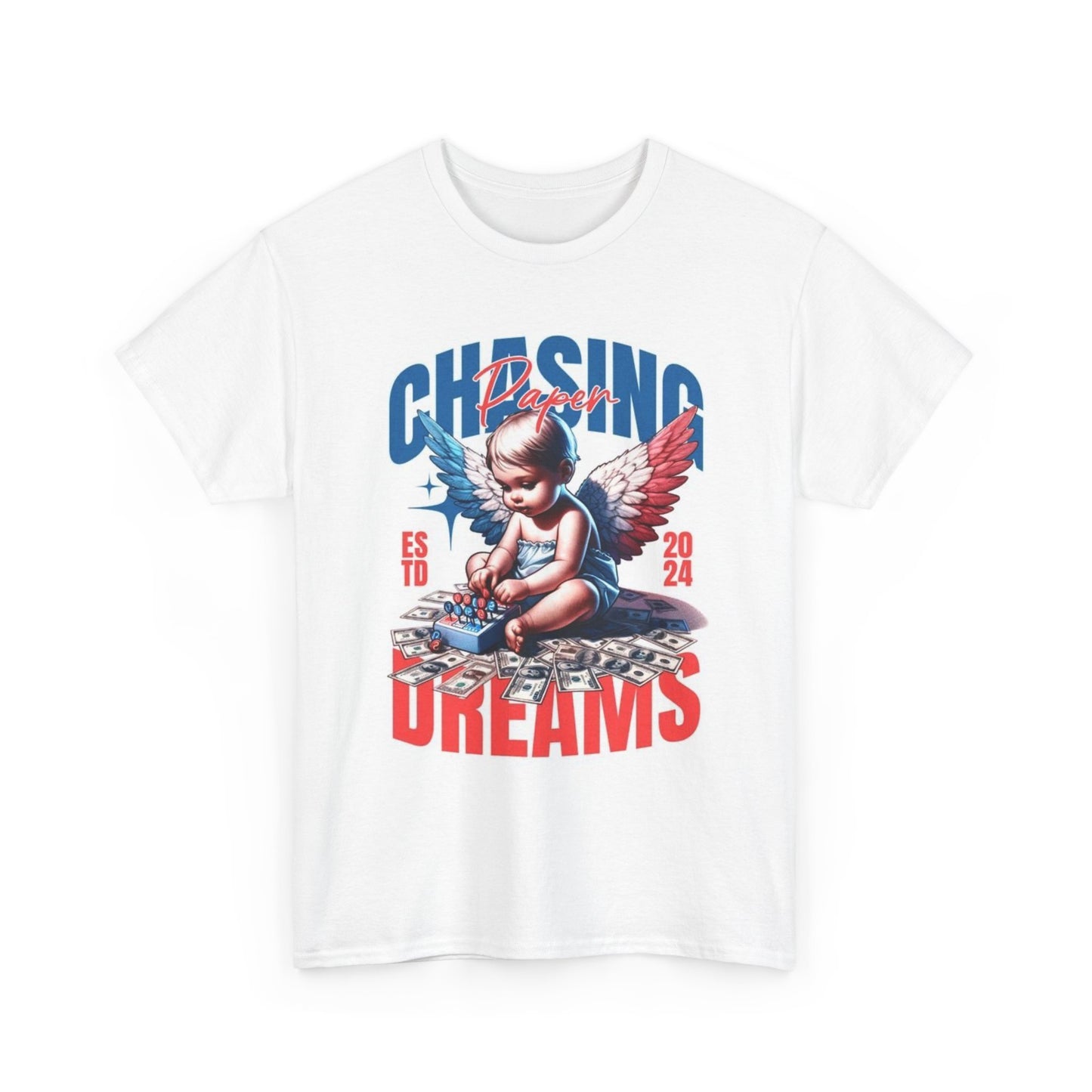 Chasing Dreams Paper Graphic T Shirt Street Wear Apparel Unisex Heavy Cotton Tee