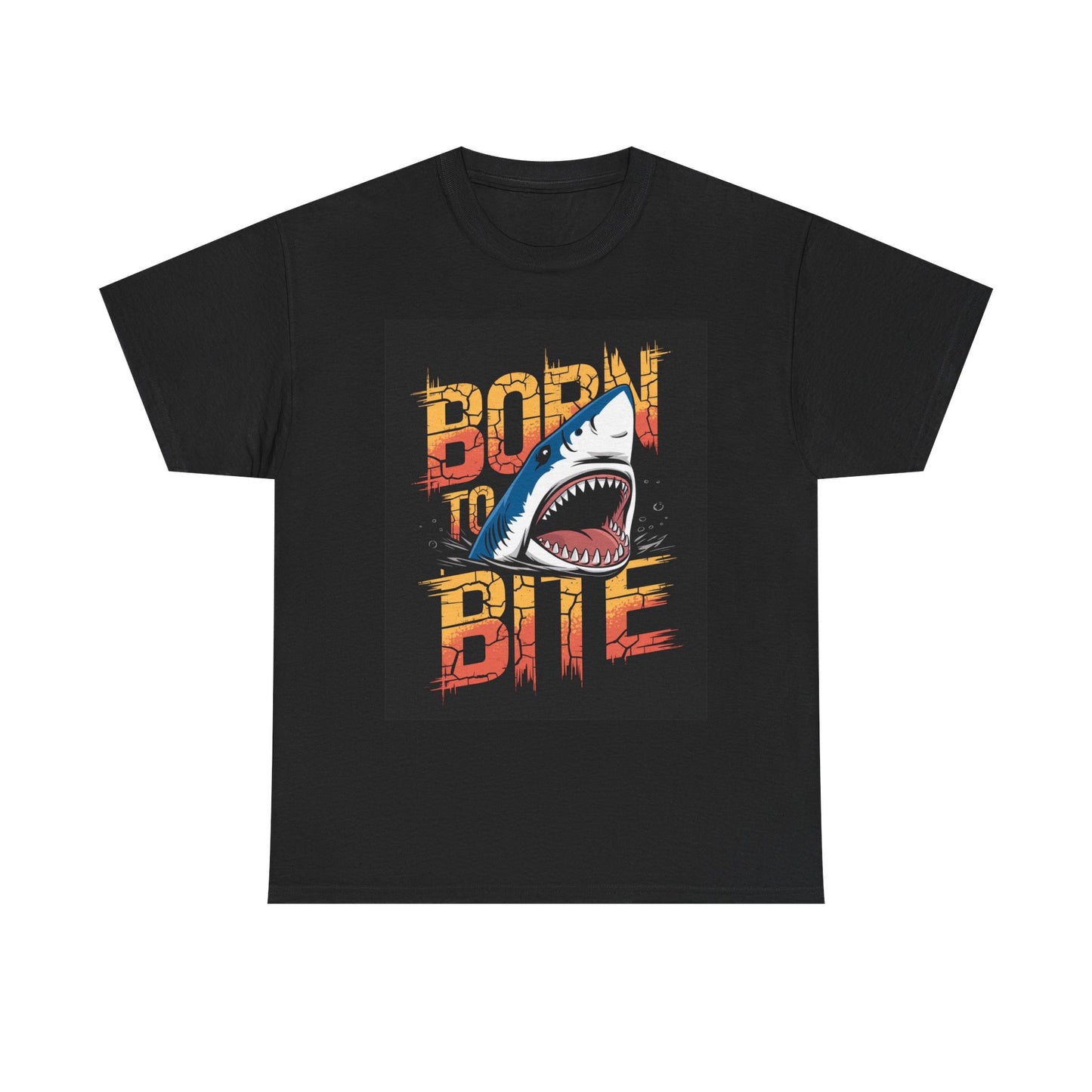 Born To Bite Graphic T Shirt Shark Attack Week Funny Unisex Heavy Cotton Tee