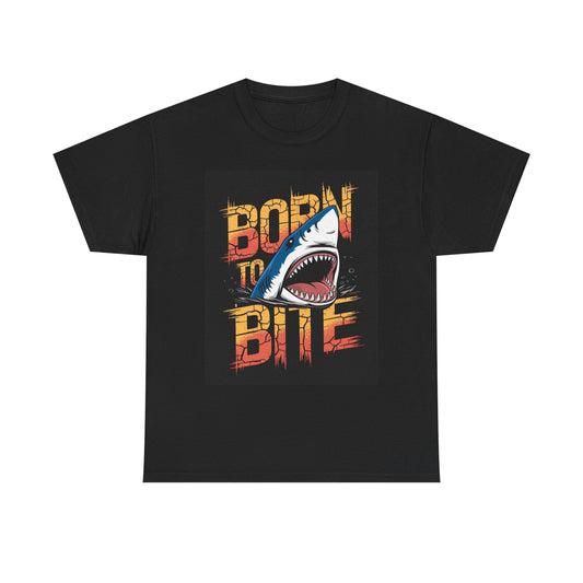Born To Bite Graphic T Shirt Shark Attack Week Funny Unisex Heavy Cotton Tee