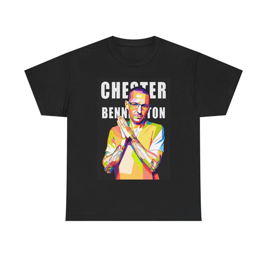 Chester Bennington Tshirt Art Graphic LP Music Retro Singer Unisex Heavy Cotton