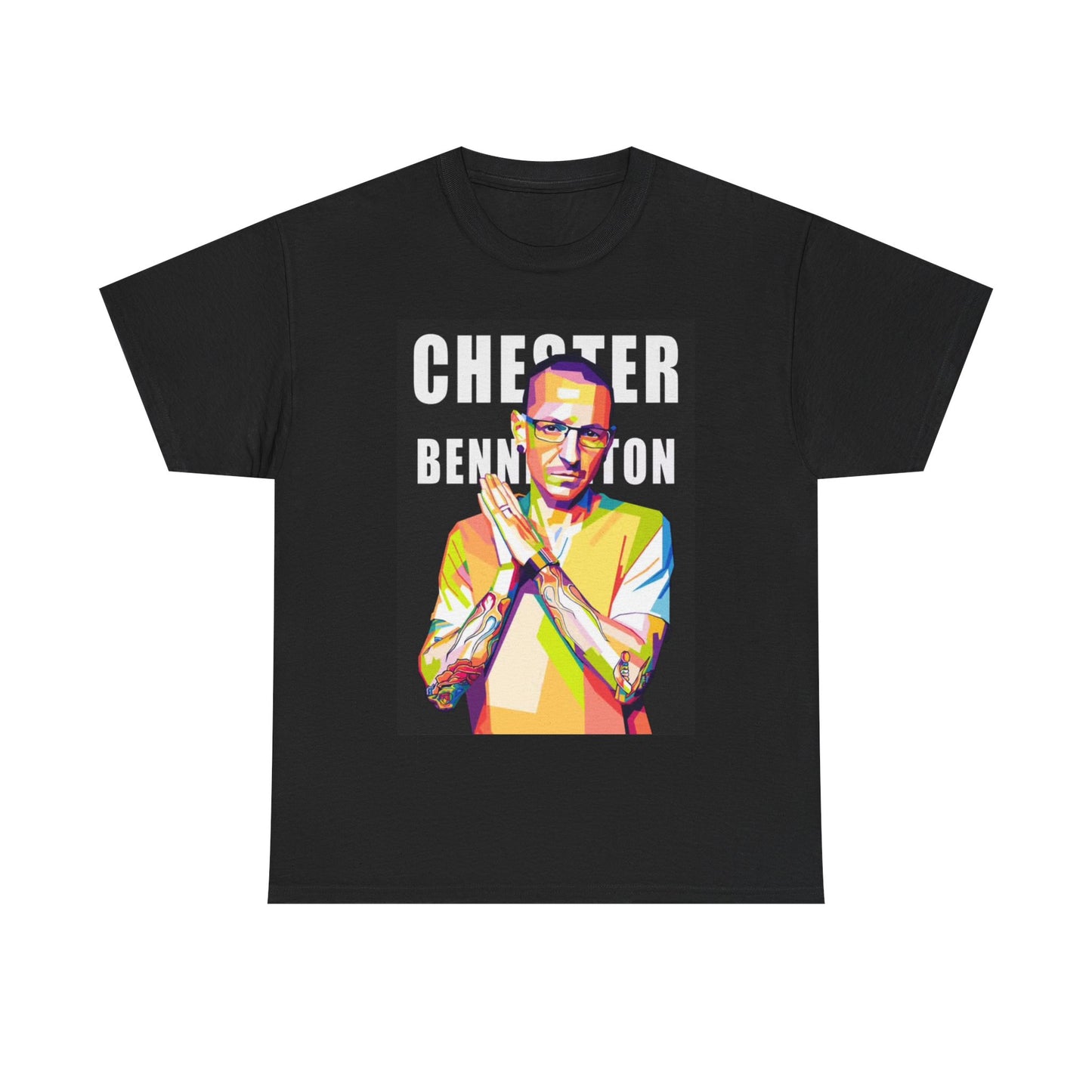 Chester Bennington Tshirt Art Graphic LP Music Retro Singer Unisex Heavy Cotton