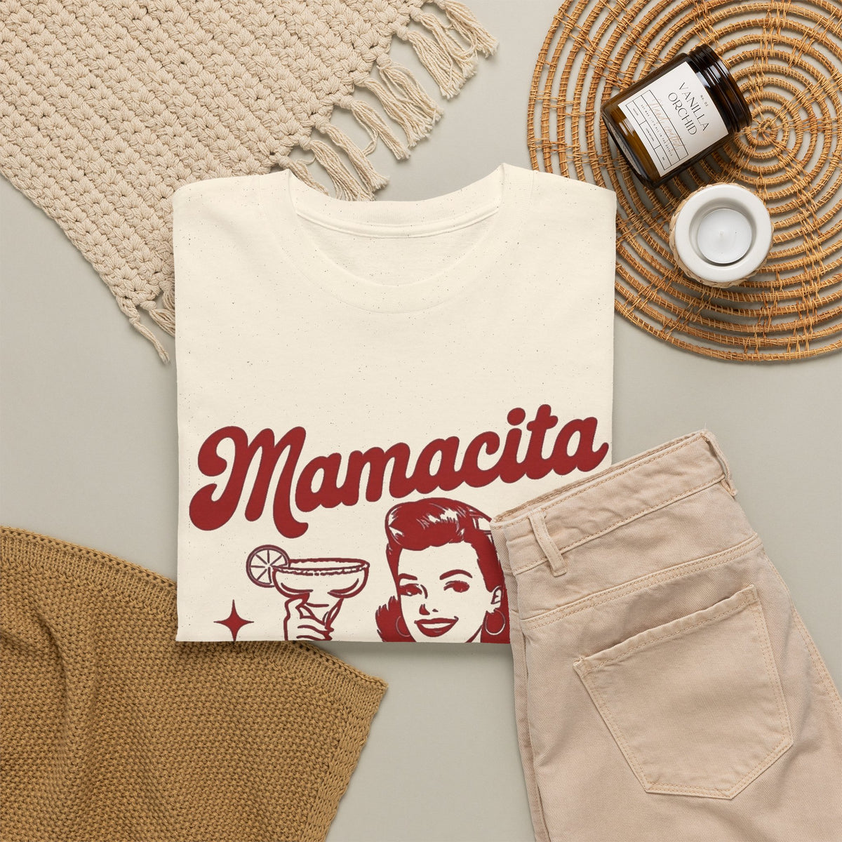 Mamacita Needs a Margarita Retro Cocktail Graphic T-Shirt