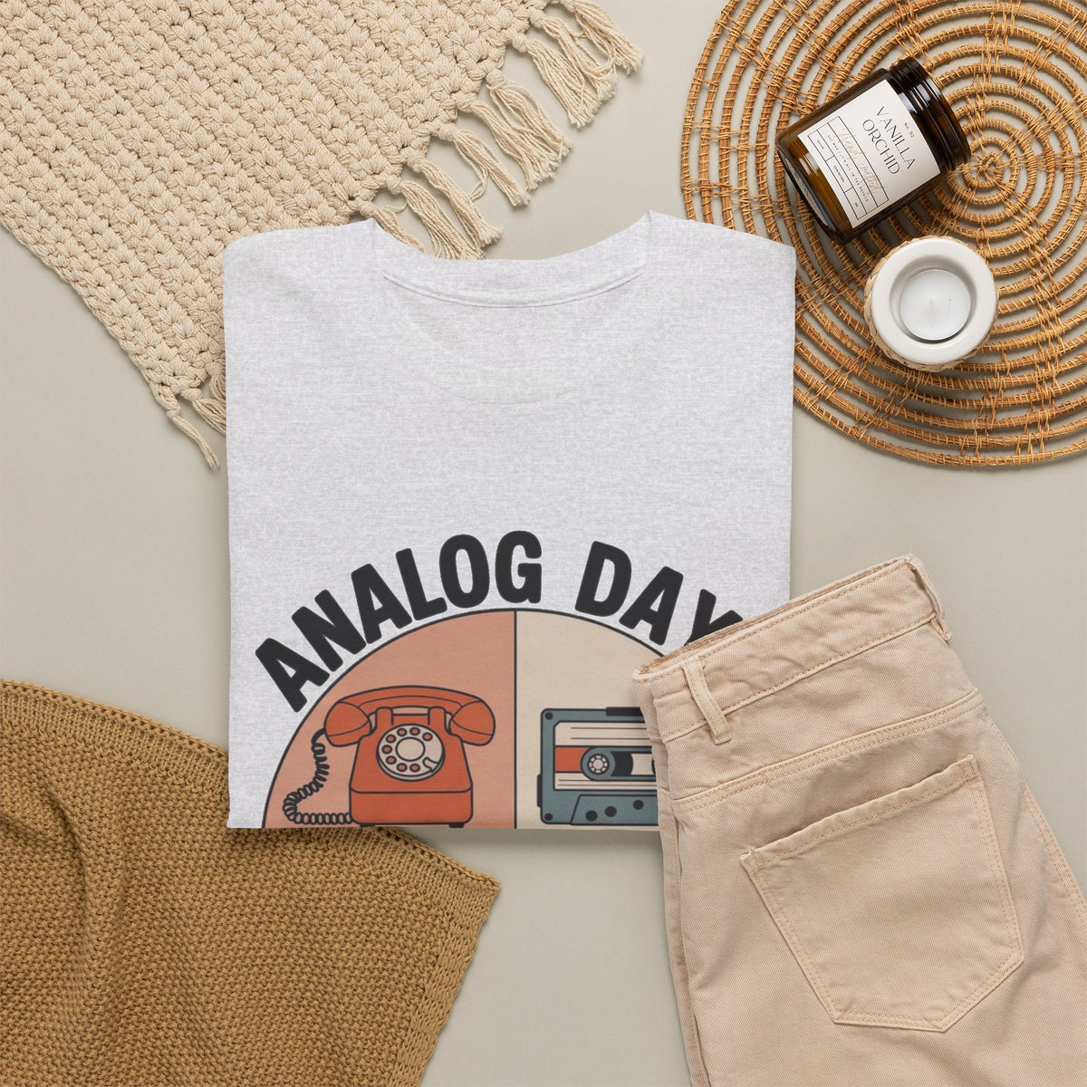 Analog Days Vintage Cassette and Camera Graphic T-Shirt Men's Graphic Tee