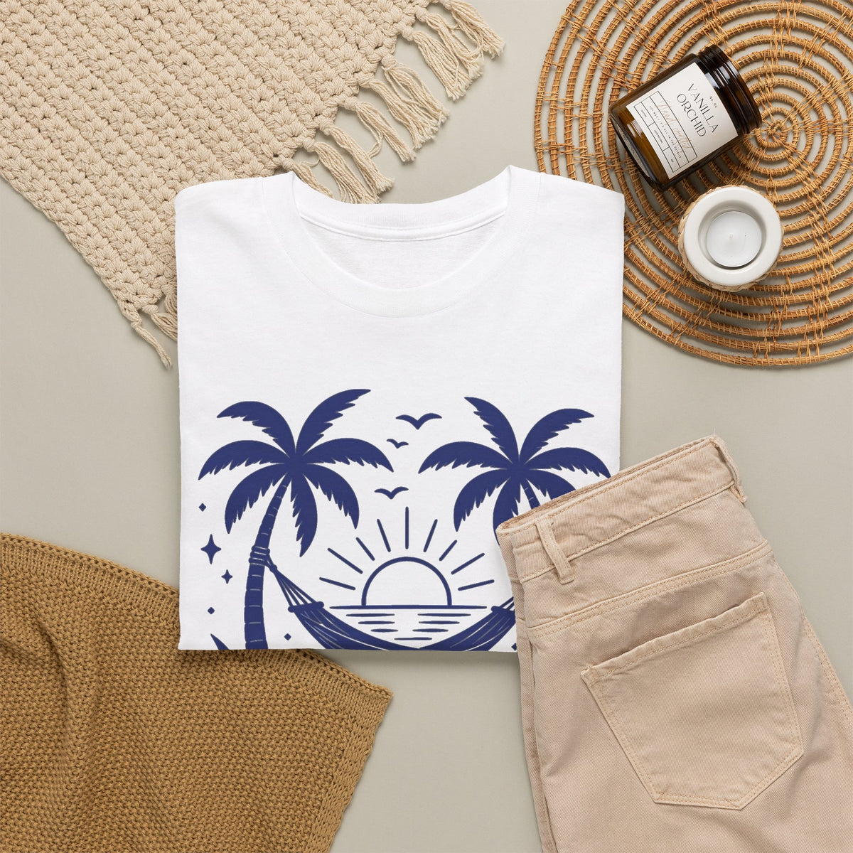 Island Time Palm Tree Sunset Tee Men's Graphic Tee