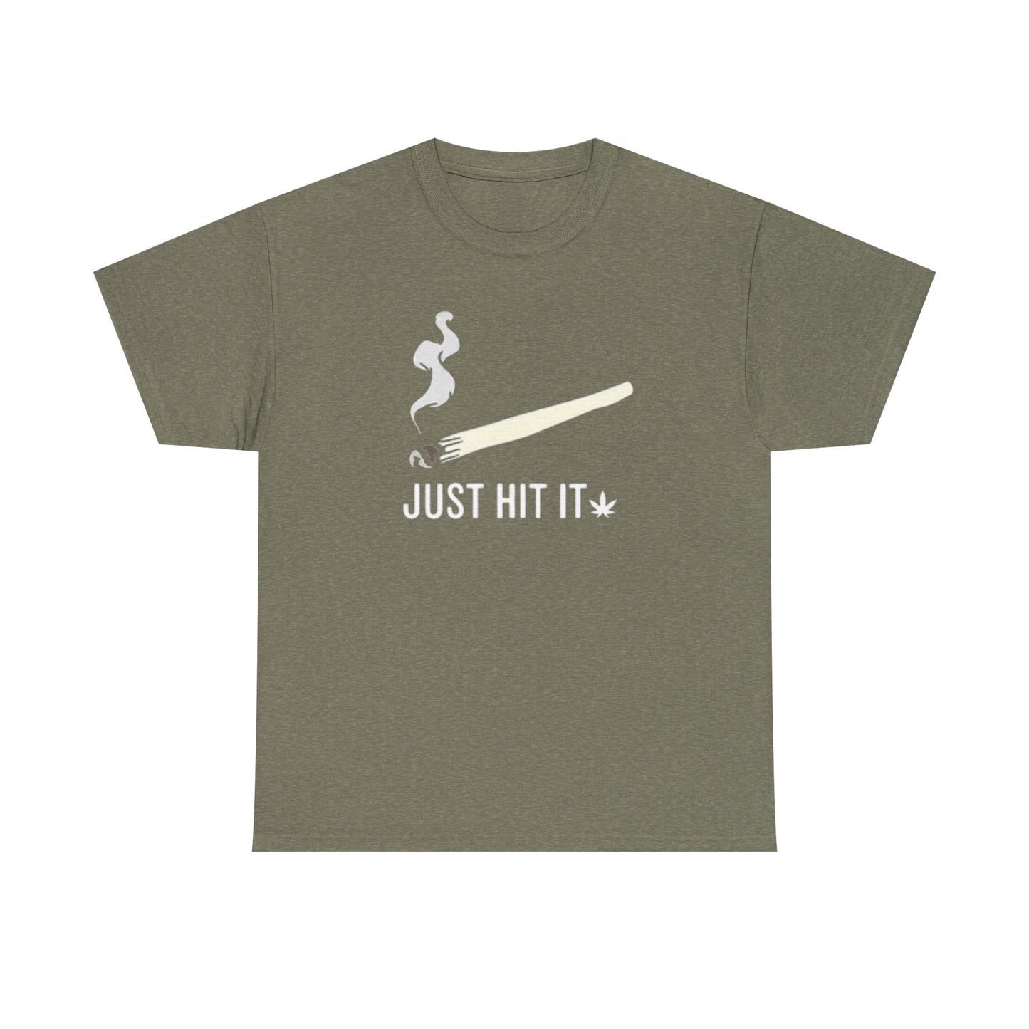 Just Hit It Graphic T Shirt Funny Joint Pot Unisex Heavy Cotton Tee