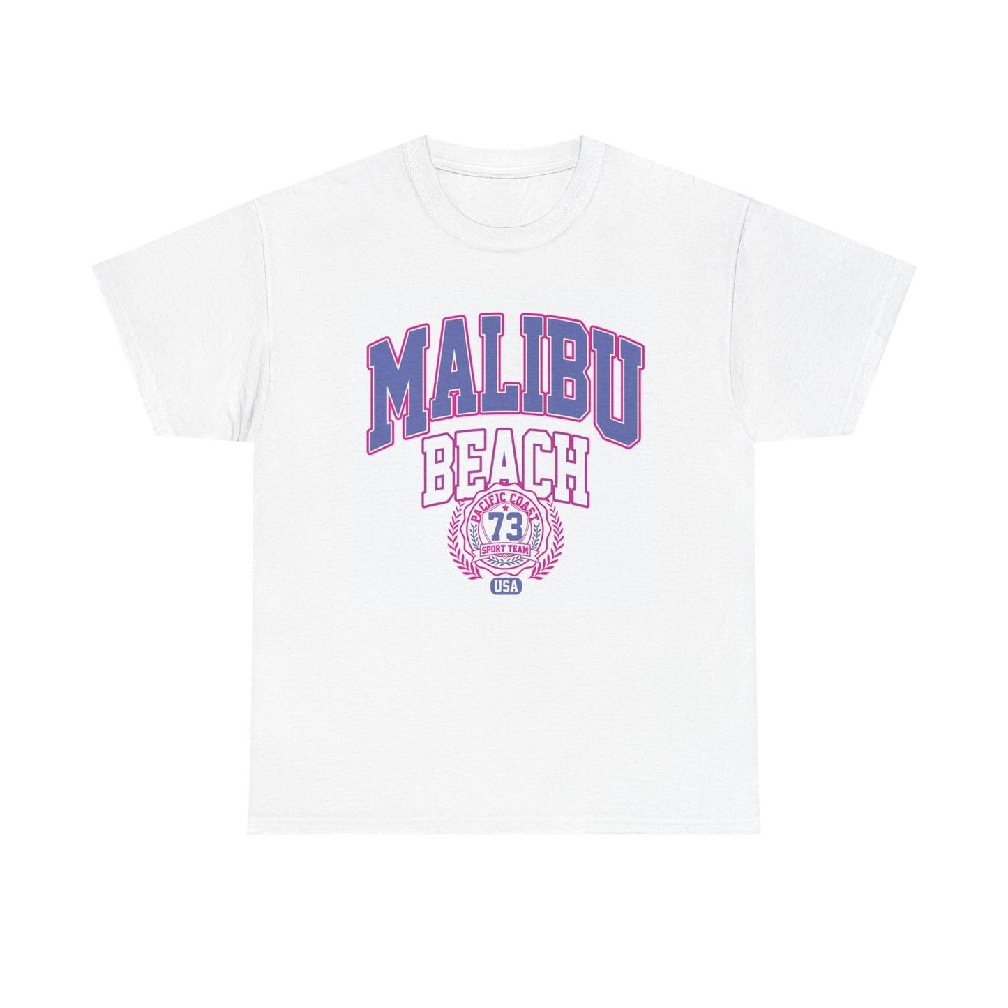 Malibu Beach Graphic T Shirt Vintage Retro Apparel Heavy Cotton Tee