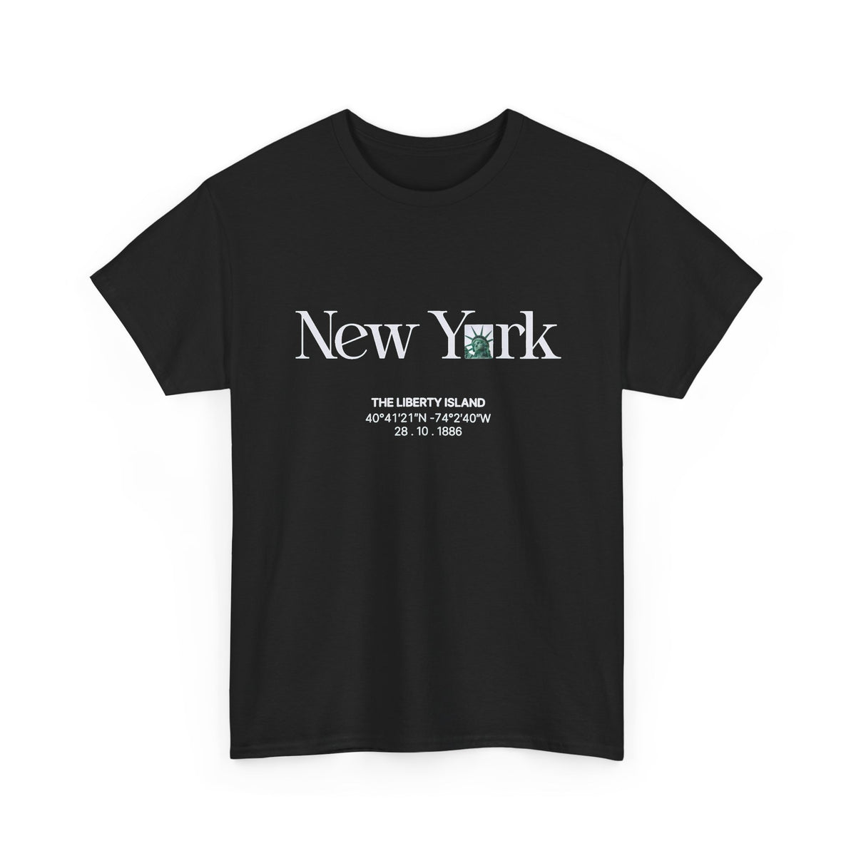 Statue Of Liberty New York Graphic T Shirt Men's Heavy Cotton Tee