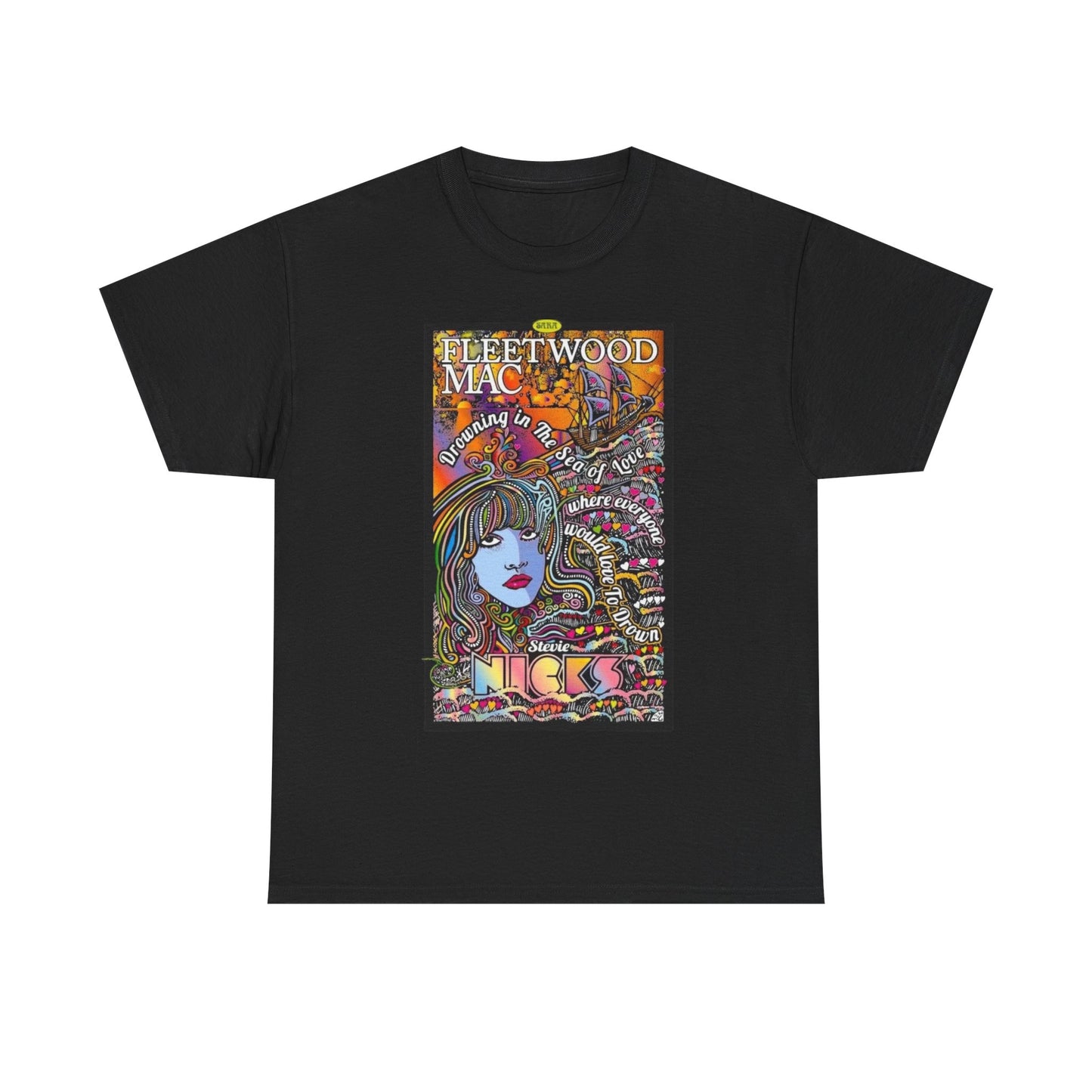 Fleetwood Mac T-shirt graphic vintage art 70s Unisex Heavy Cotton Tee