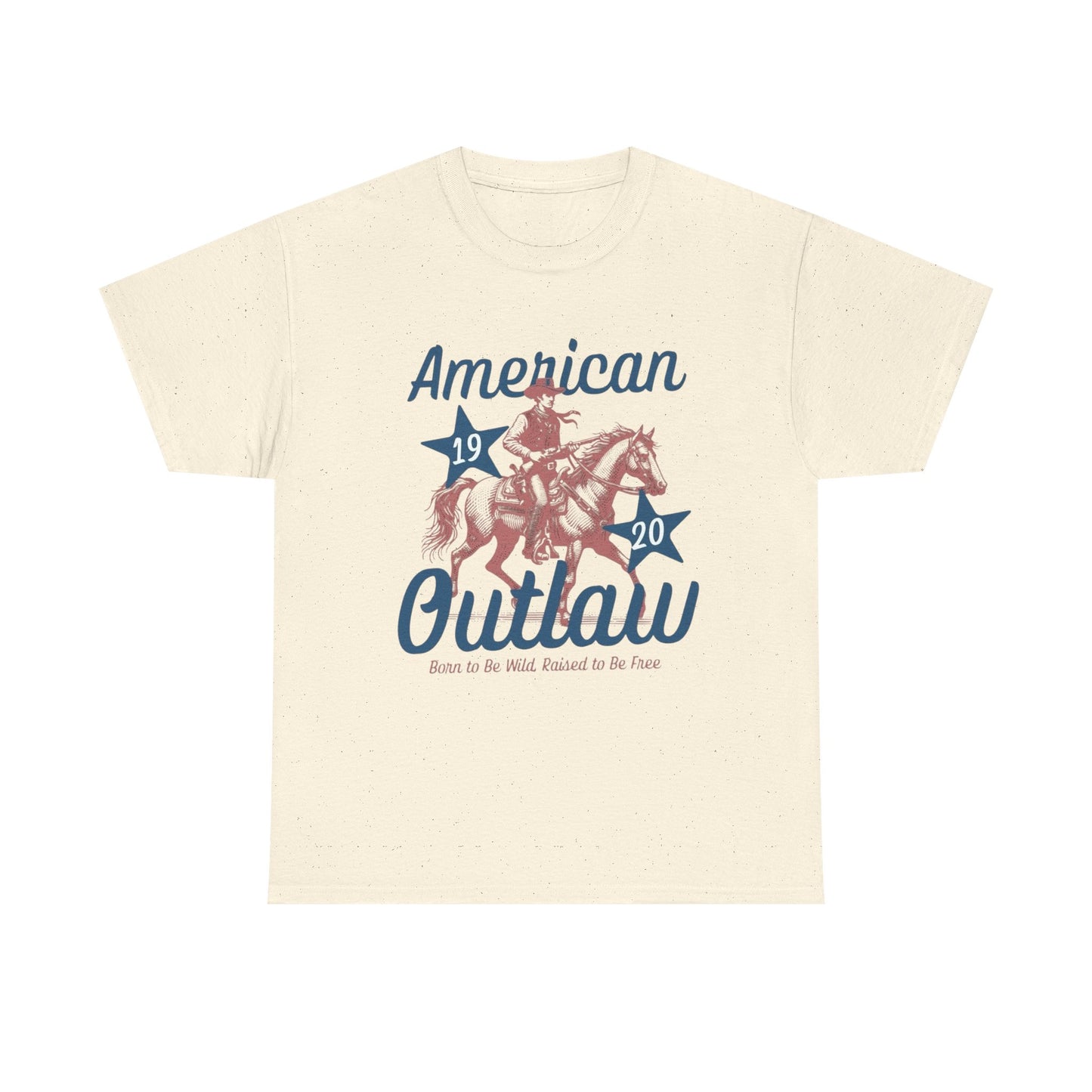 American Outlaw Horse Graphic T Shirt Unisex Heavy Cotton Tee