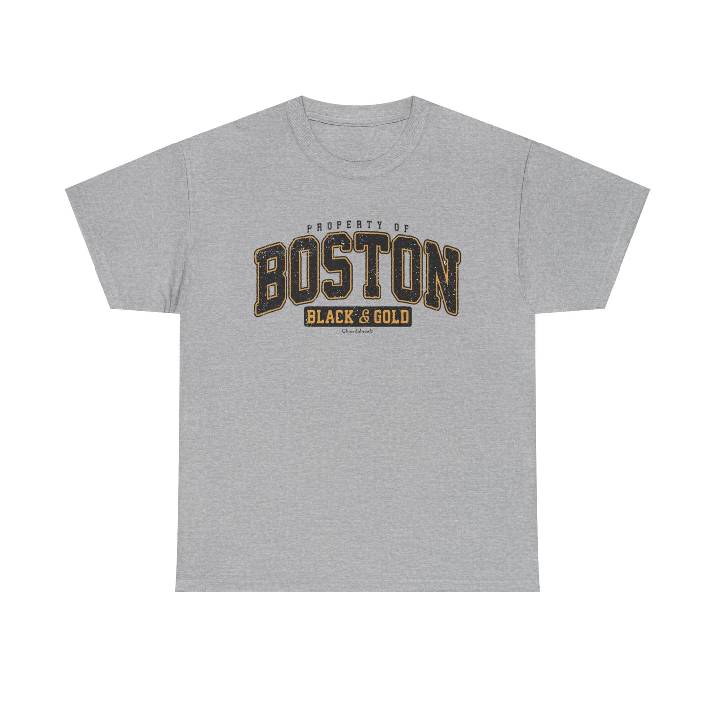 Boston Black And Gold Graphic T Shirt Retro New England Unisex Heavy Cotton Tee