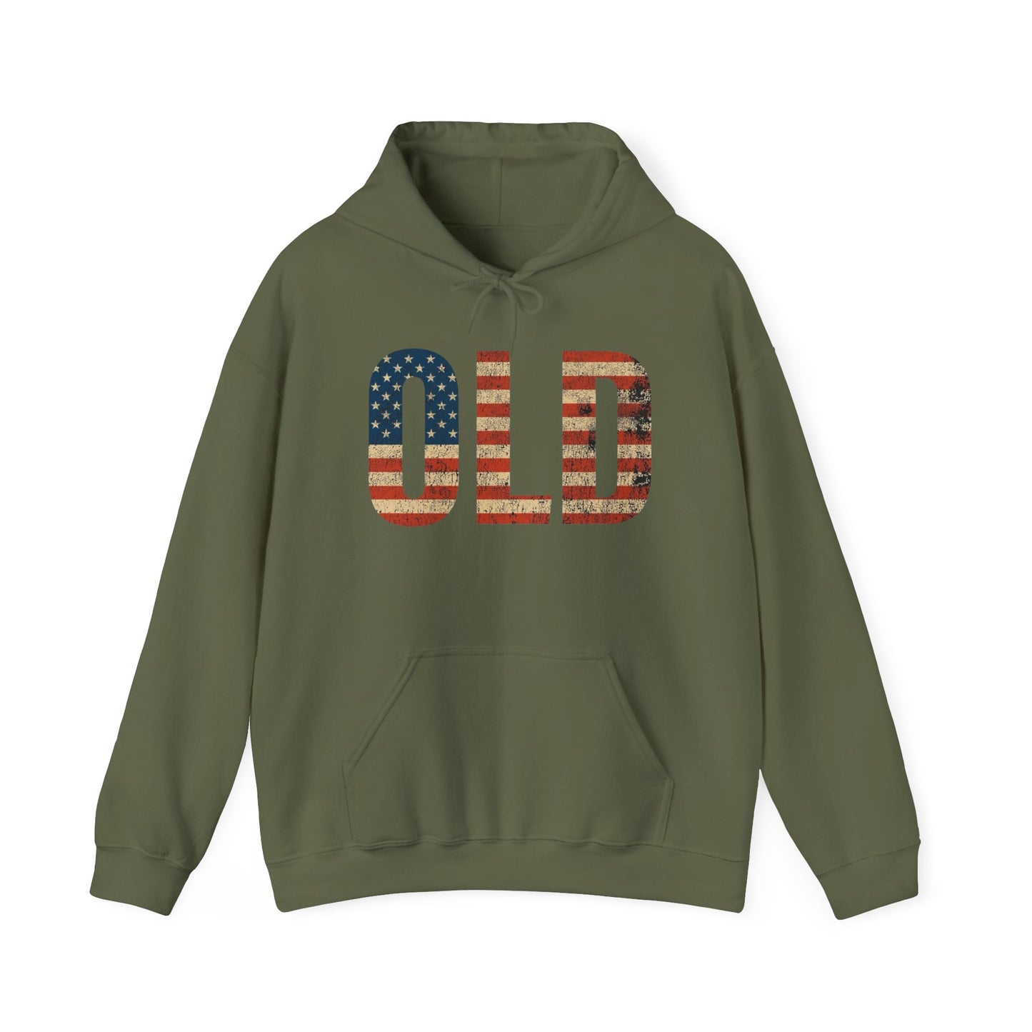 OLD American Flag Retro Graphic Hoodie Men's Heavy Blend™ Hooded Sweatshirt