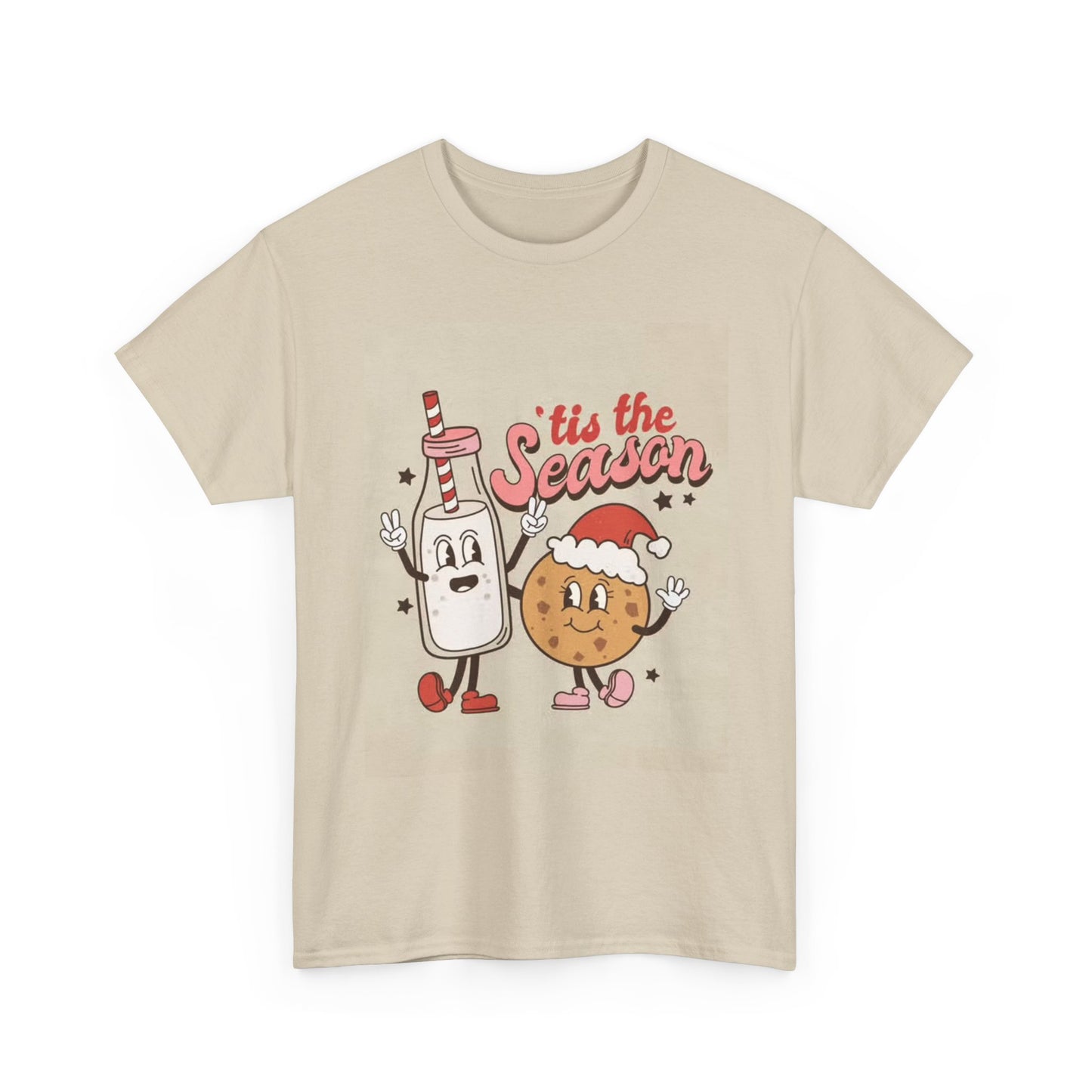 Tis The Season Cute Tshirt Christmas Cookies Santa Unisex Heavy Cotton Tee