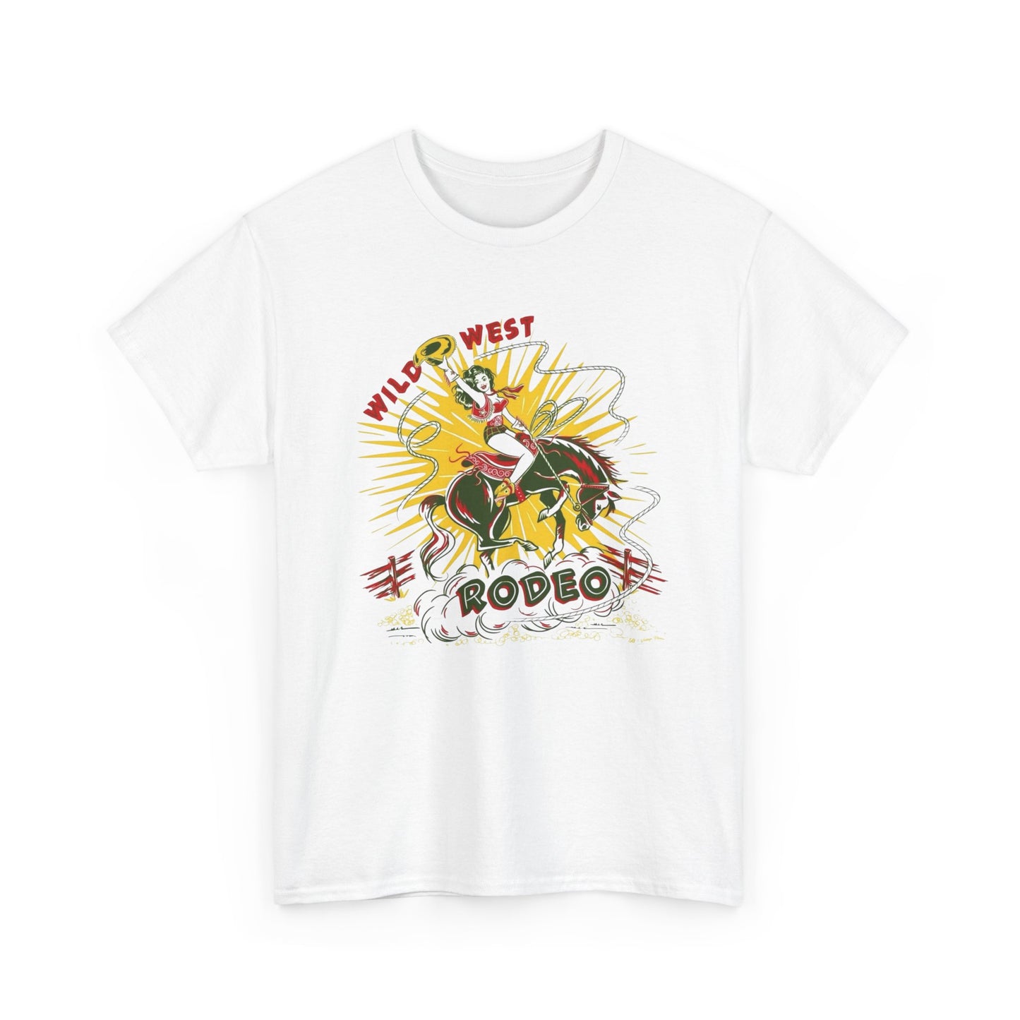 Wild West Rodeo Graphic T Shirt Unisex Heavy Cotton Tee NEW Gift