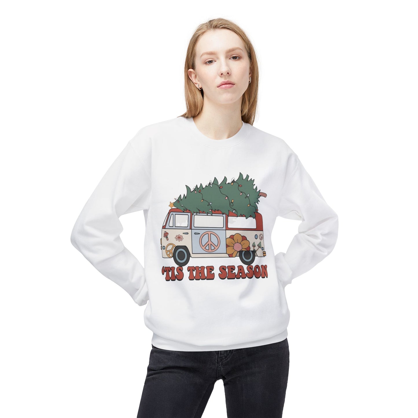 Tis The Season Christmas Tree Sweater NEW Unisex Fleece Crewneck Sweatshirt